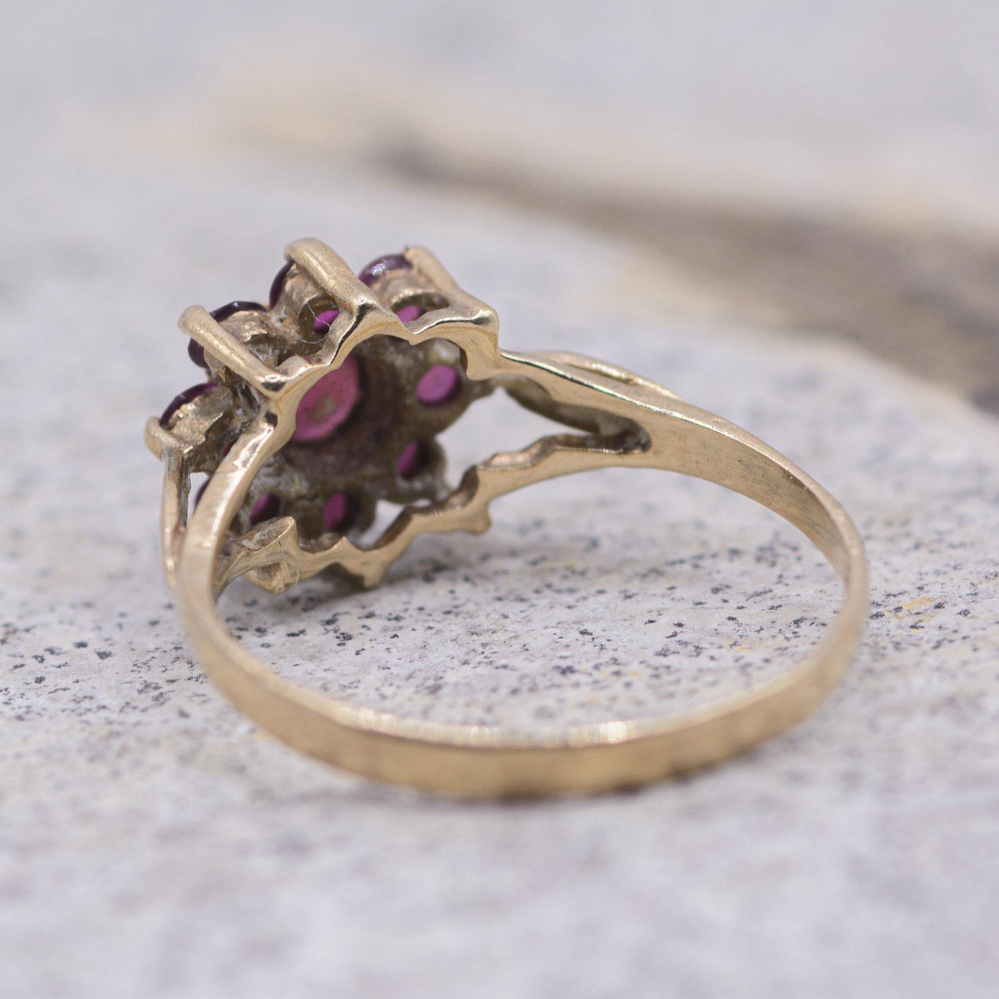 Vintage 9ct Gold Ruby Posey Ring