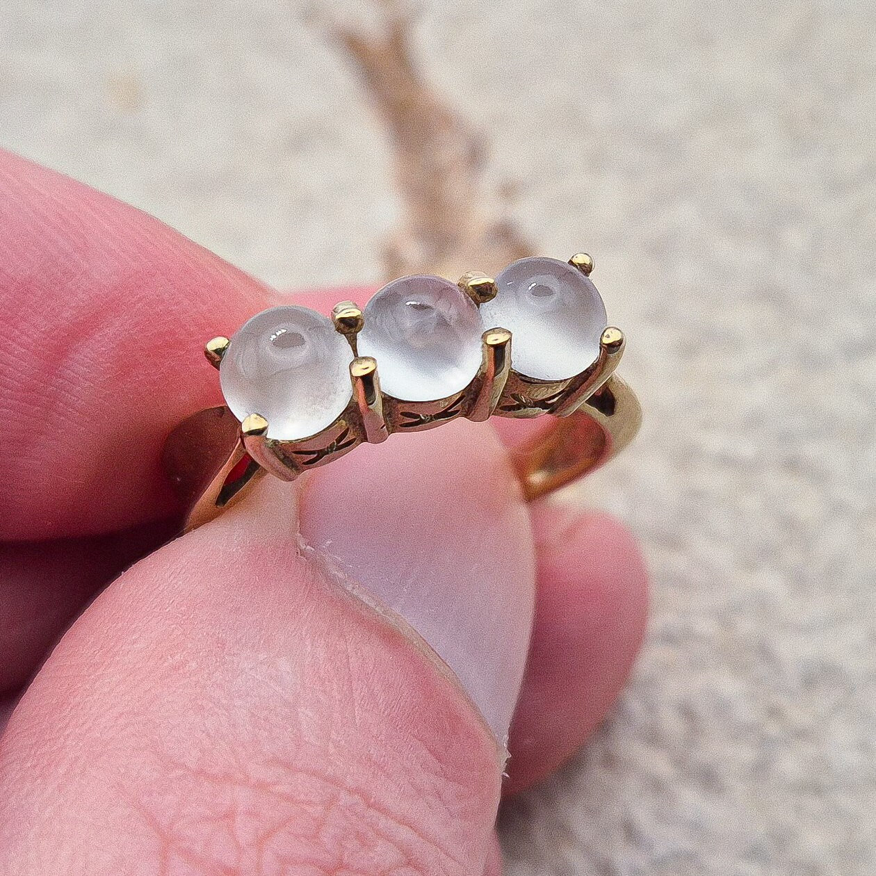 Moonstone Ring | 9ct Gold | UK Size N 1/2 | US Size 6.75 |