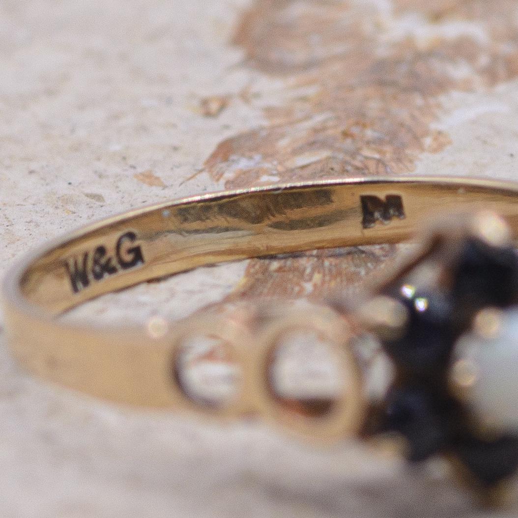 9ct Gold Sapphire and Opal Ring