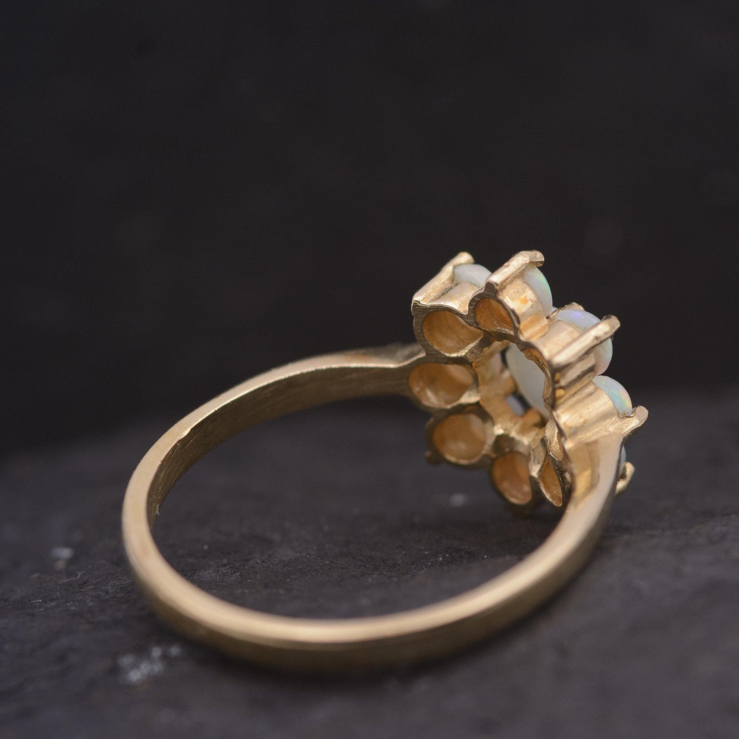 Vintage Opal Cluster Ring | UK Size O | US Size 7 | 9 carat gold