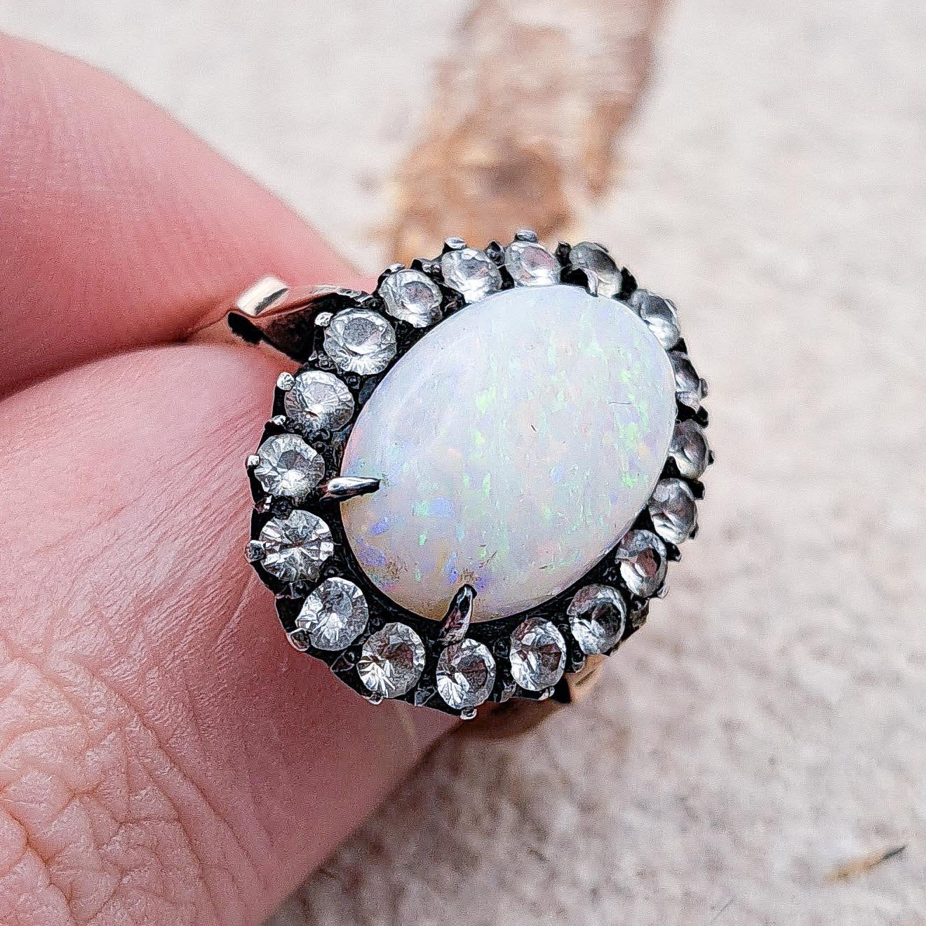 9ct Vintage Opal Ring | UK Size L 1/2 | US size 6
