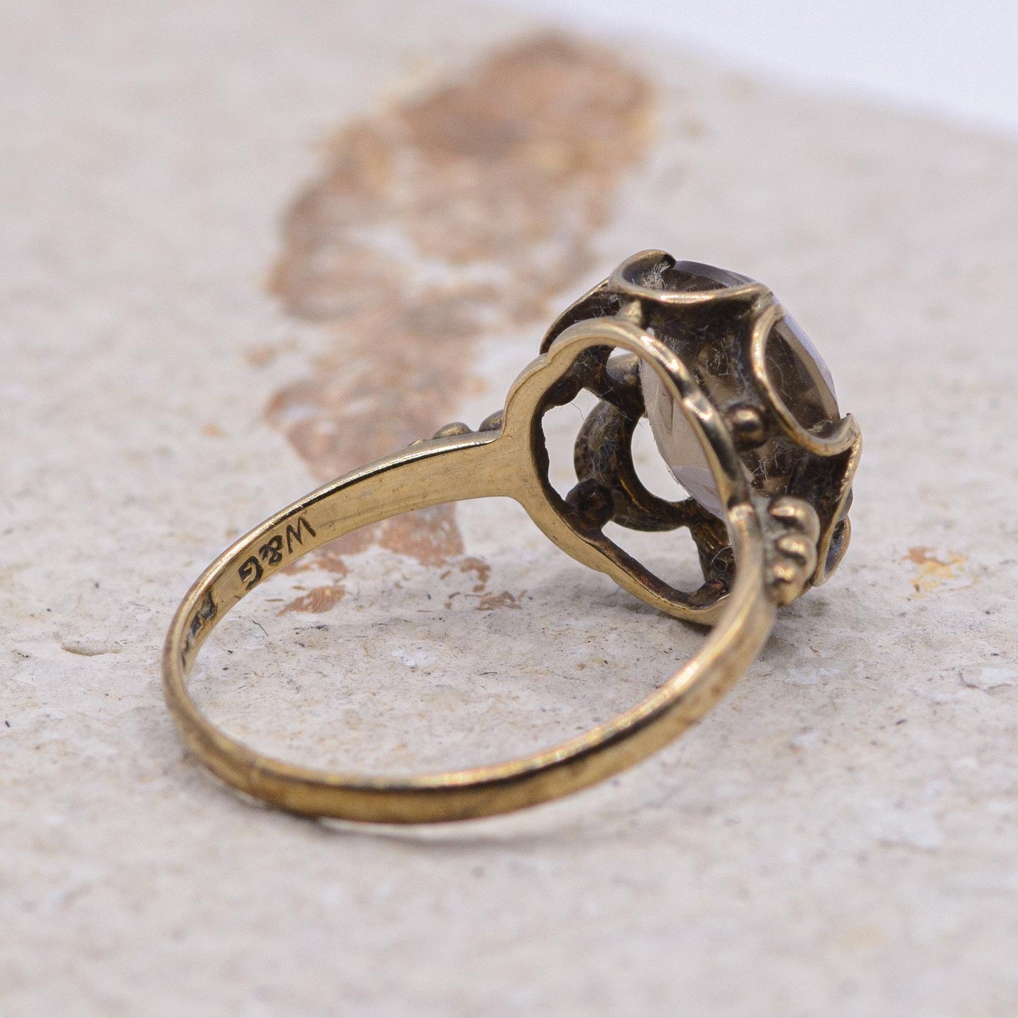 Vintage Smoky Quartz Ring | 9ct | UK Size M | US Size 6.25 |