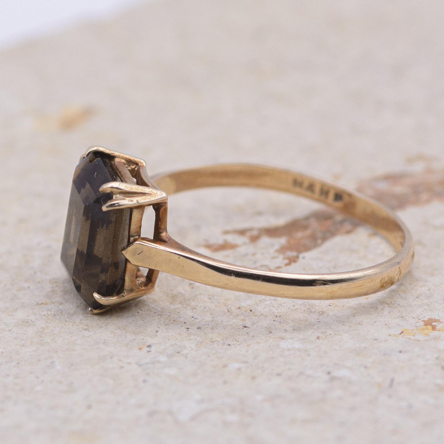 Vintage Smoky Quartz Cocktail Ring | 9ct | UK Size O | US Size 7.25 |