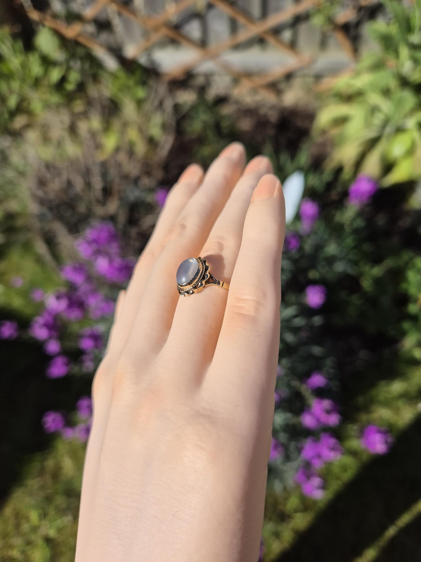 Vintage Moonstone Ring | 9ct Gold | UK Size M 1/2 | US Size 6.5 |