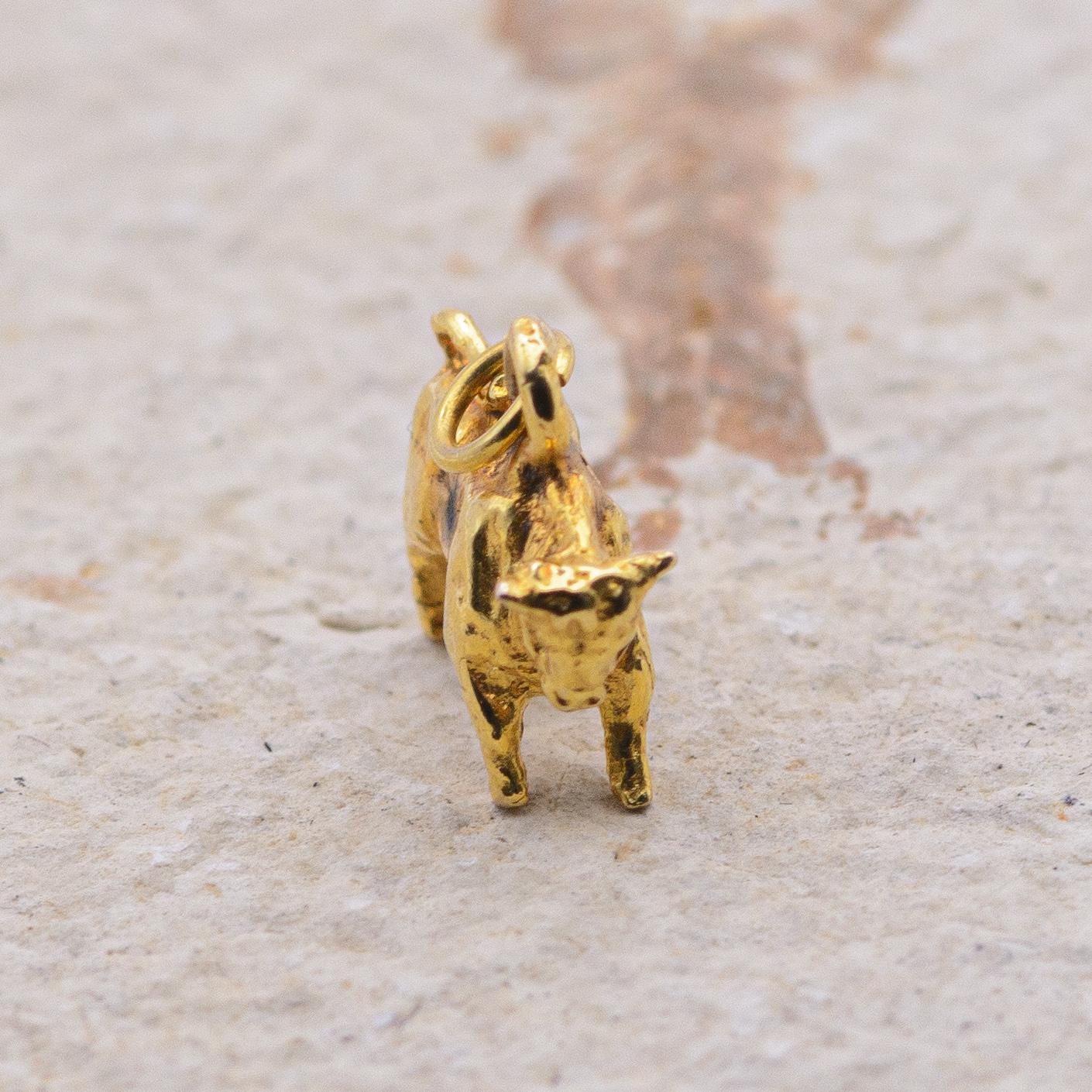 9ct Gold Vintage Cow Charm