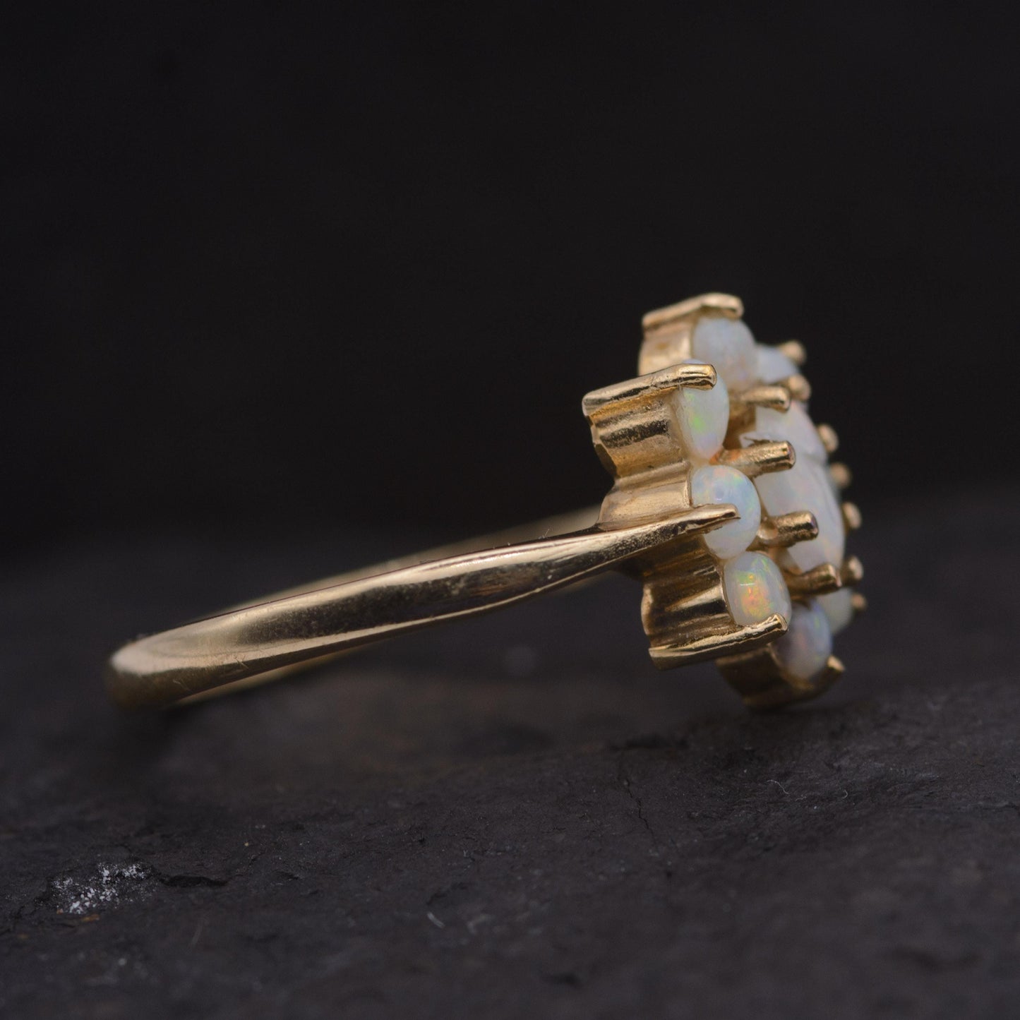 Vintage Opal Cluster Ring | UK Size O | US Size 7 | 9 carat gold