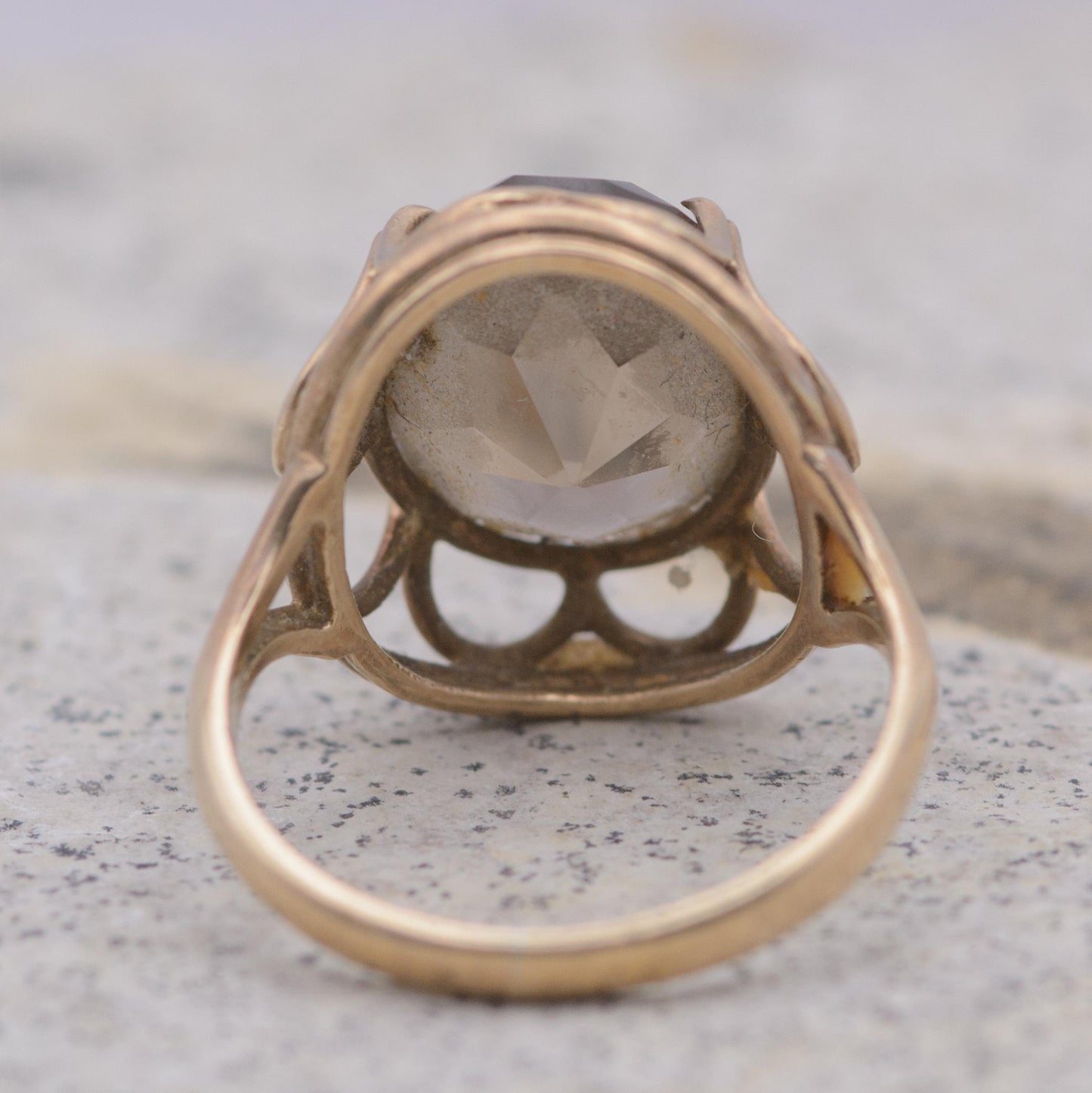 Vintage Smoky Quartz Cocktail Ring | 9ct | UK Size J | US Size 4.75 |