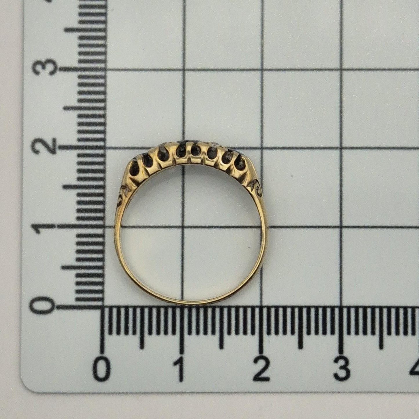 9ct Gold Sapphire and Diamond Boat Ring