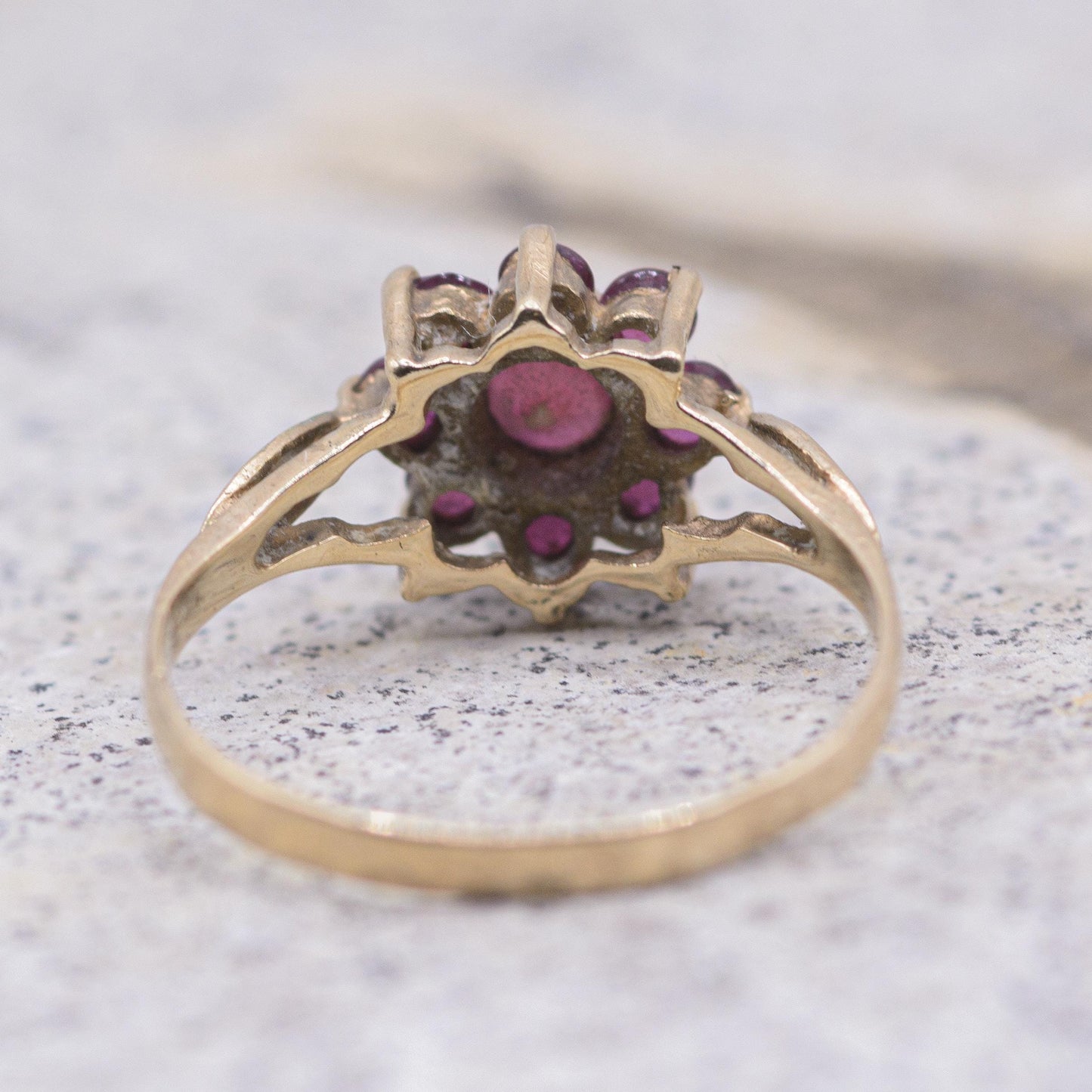 Vintage 9ct Gold Ruby Posey Ring