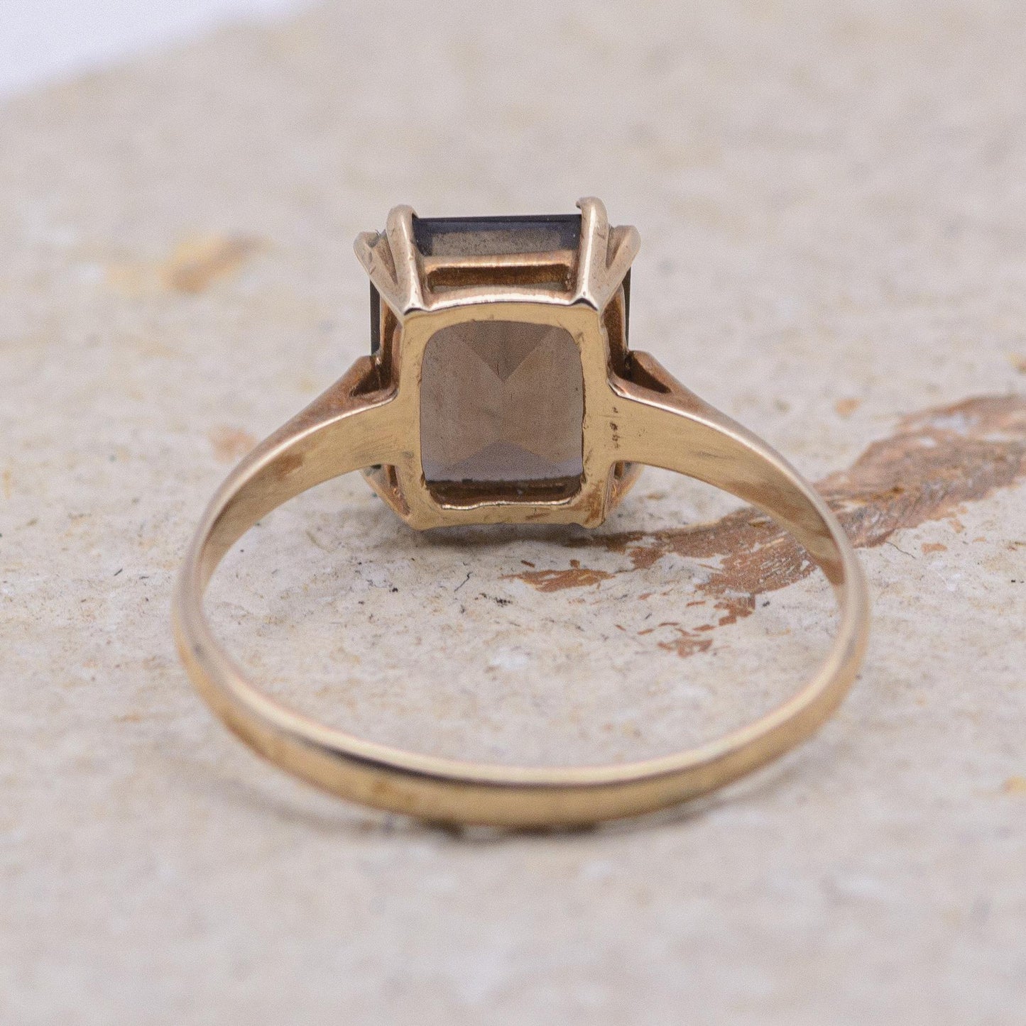 Vintage Smoky Quartz Cocktail Ring | 9ct | UK Size O | US Size 7.25 |
