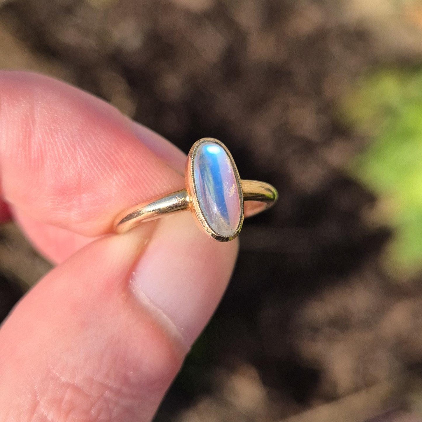 Vintage Moonstone Ring | 9ct Gold | UK Size K | US Size 5.25 |