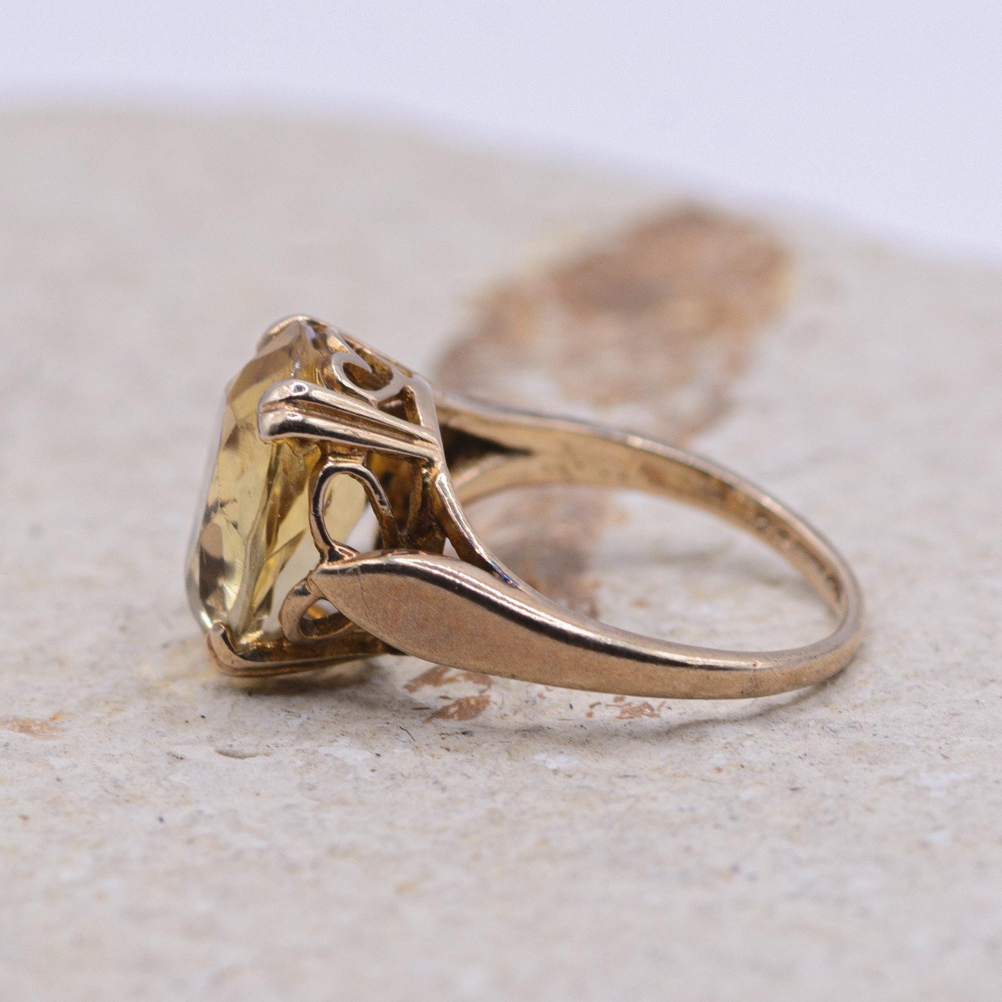 Vintage Citrine Ring | UK Size G | US Size 3.25 | 9 Carat Gold