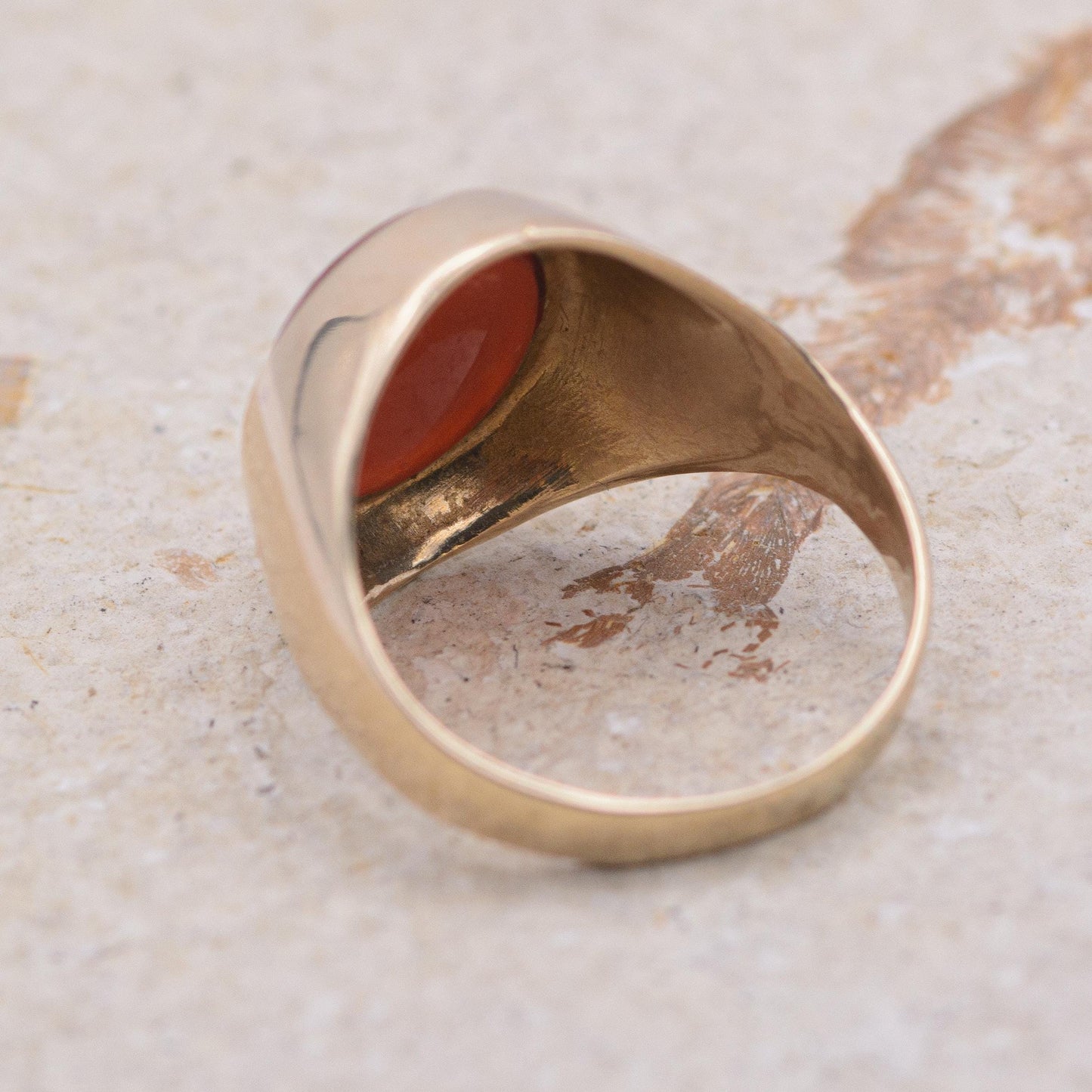 Vintage Carnelian Ring | UK Size N | US Size 6.75 | 9ct Gold |