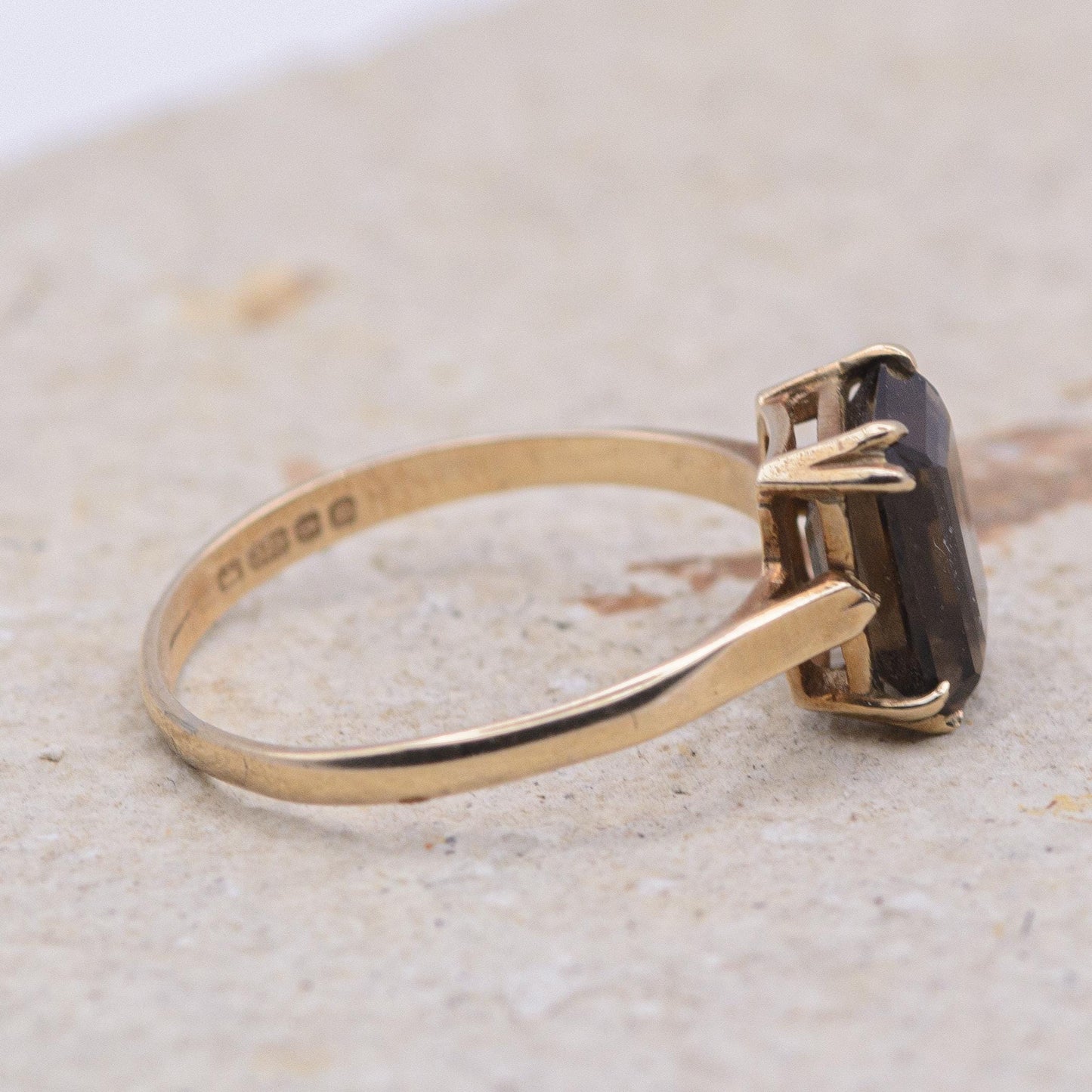 Vintage Smoky Quartz Cocktail Ring | 9ct | UK Size O | US Size 7.25 |