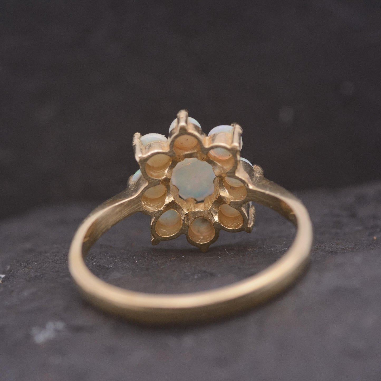 Vintage Opal Cluster Ring | UK Size O | US Size 7 | 9 carat gold