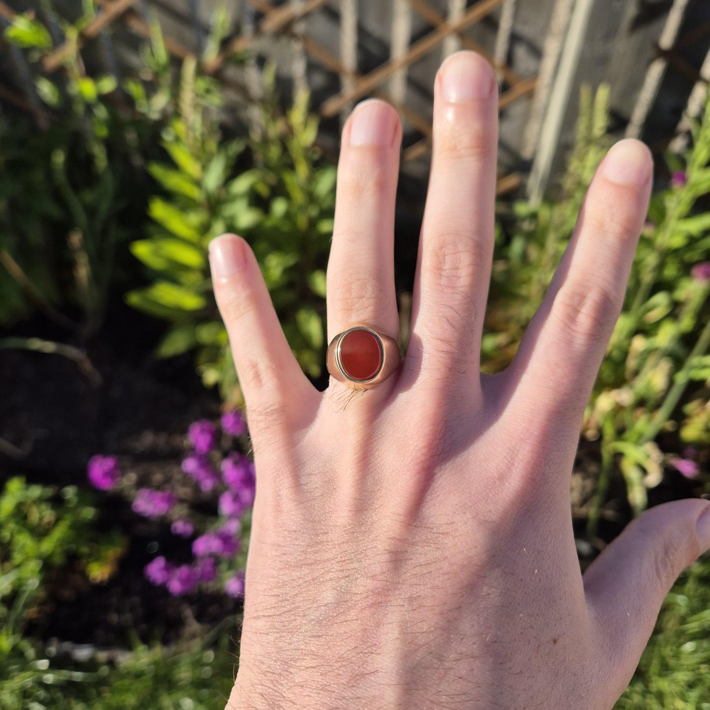 Vintage Carnelian Ring | UK Size N | US Size 6.75 | 9ct Gold |
