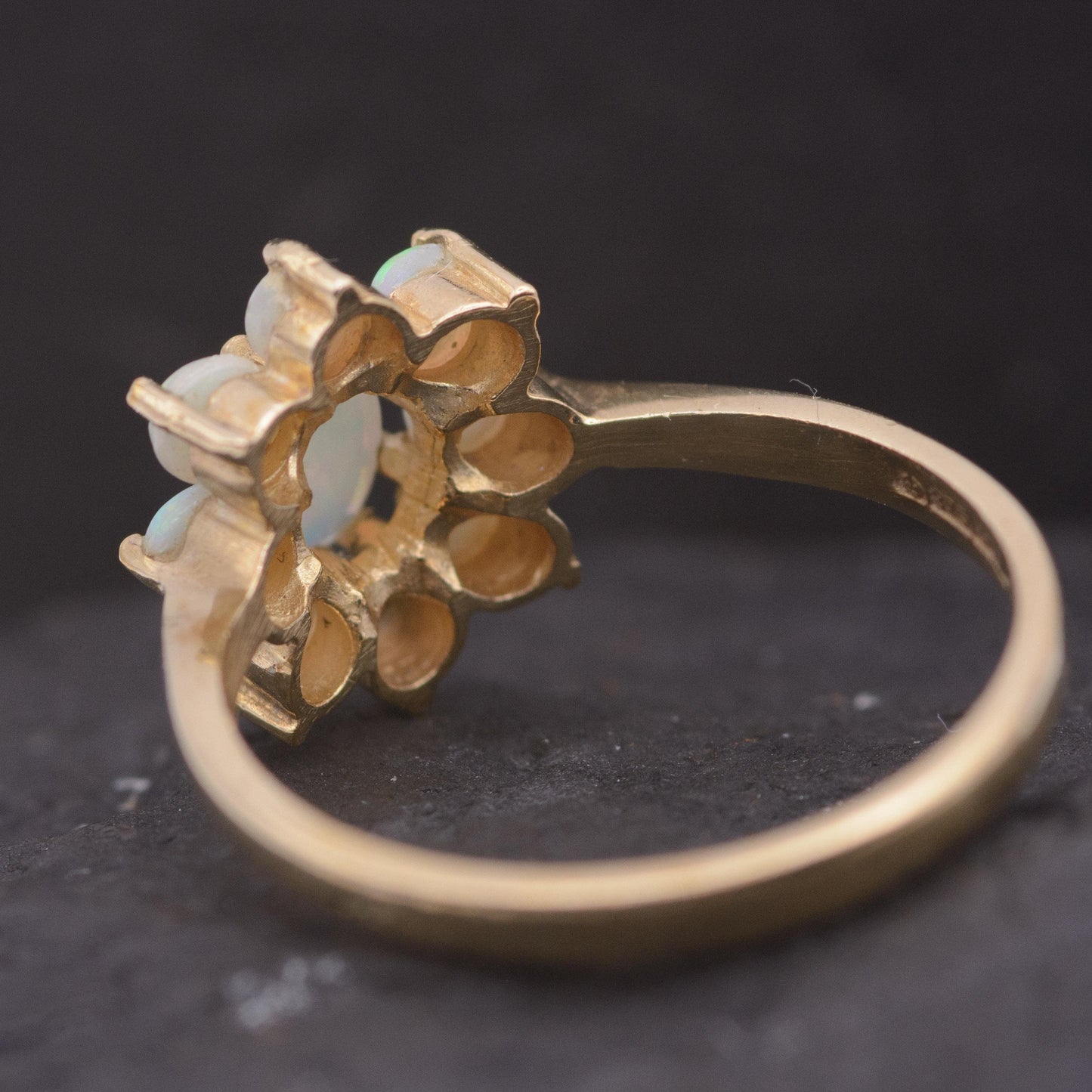 Vintage Opal Cluster Ring | UK Size O | US Size 7 | 9 carat gold