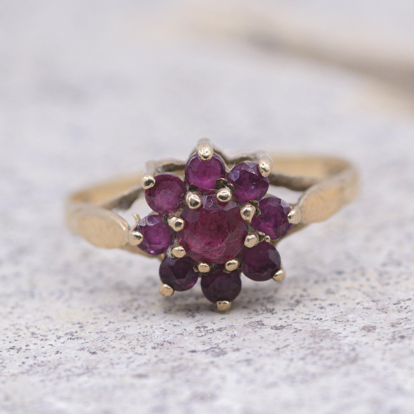 Vintage 9ct Gold Ruby Posey Ring