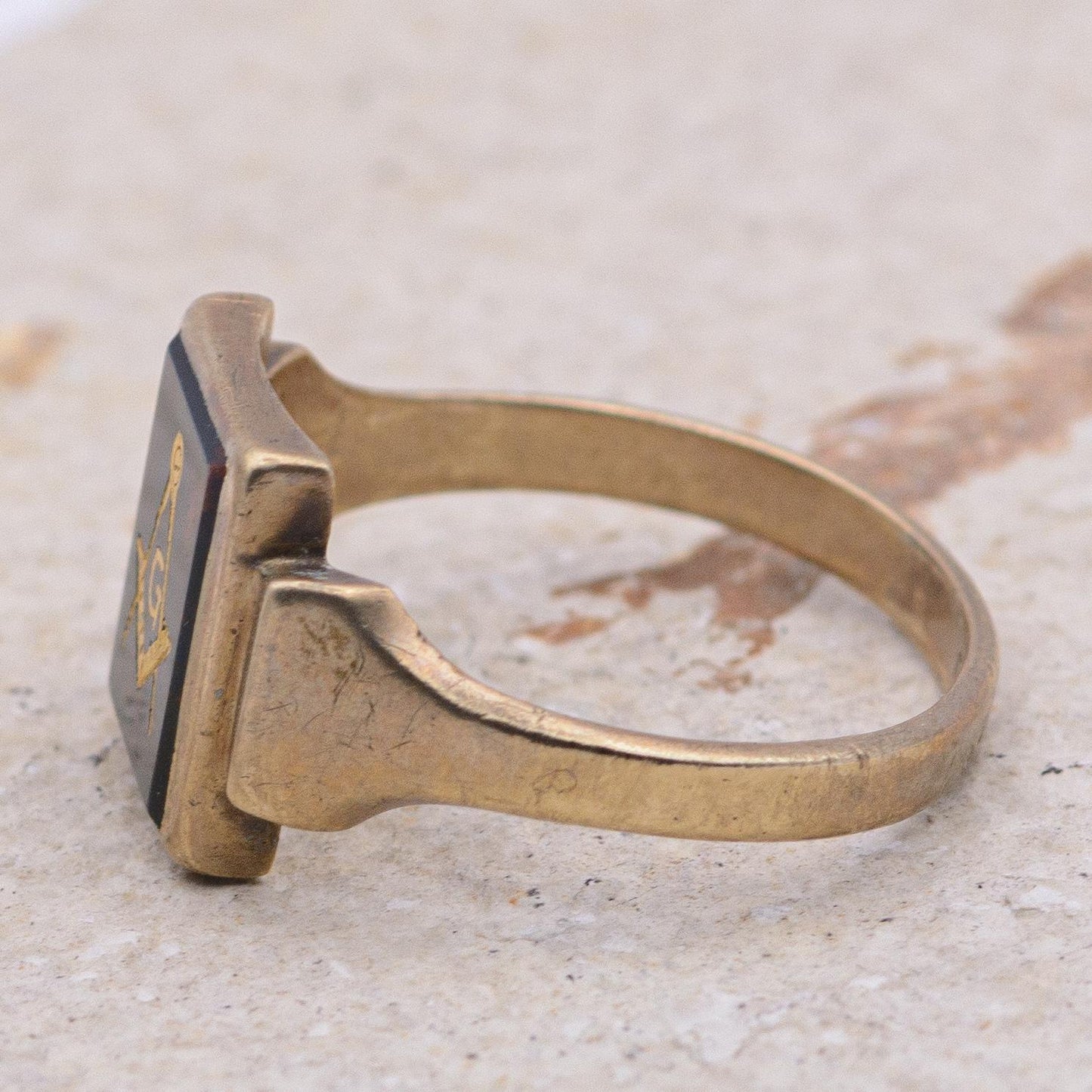 Victorian Masonic Bloodstone Signet Ring