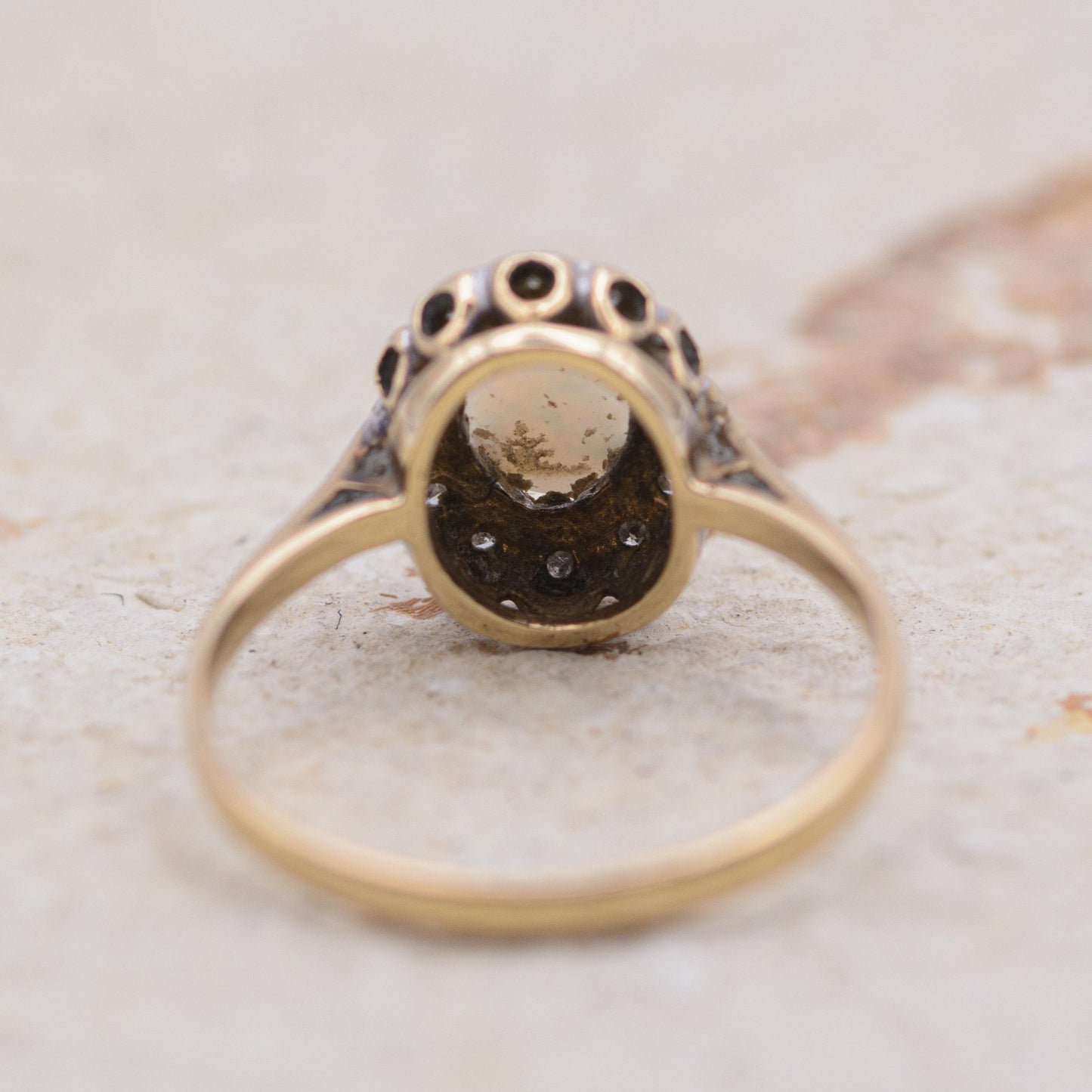 Vintage Opal and Diamond Cluster Ring | 9ct | UK Size O | US Size 7.25
