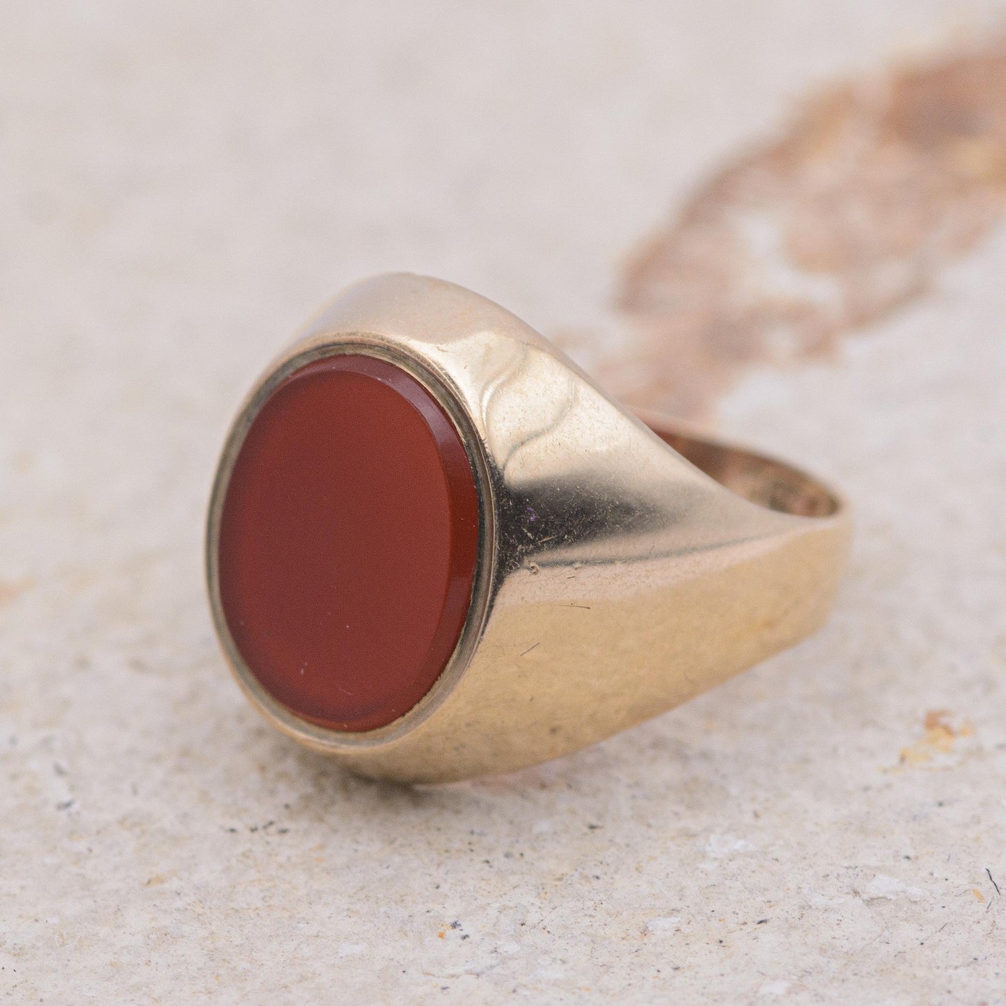 Vintage Carnelian Ring | UK Size N | US Size 6.75 | 9ct Gold |