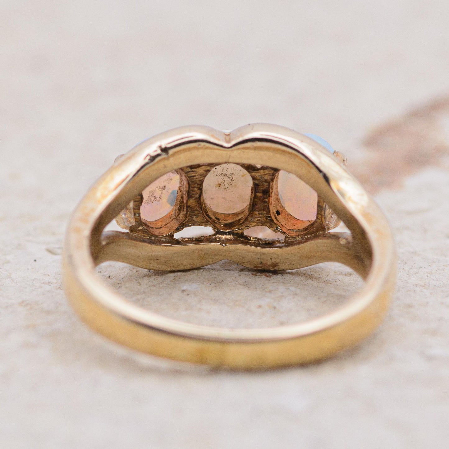 Vintage Opal Ring | 5 Stone | 9ct Gold | UK Size J 1/2 | US 5 |