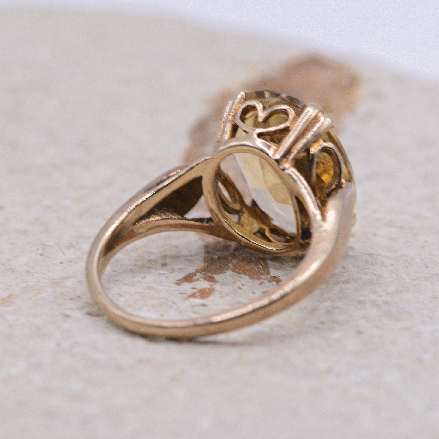 Vintage Citrine Ring | UK Size G | US Size 3.25 | 9 Carat Gold
