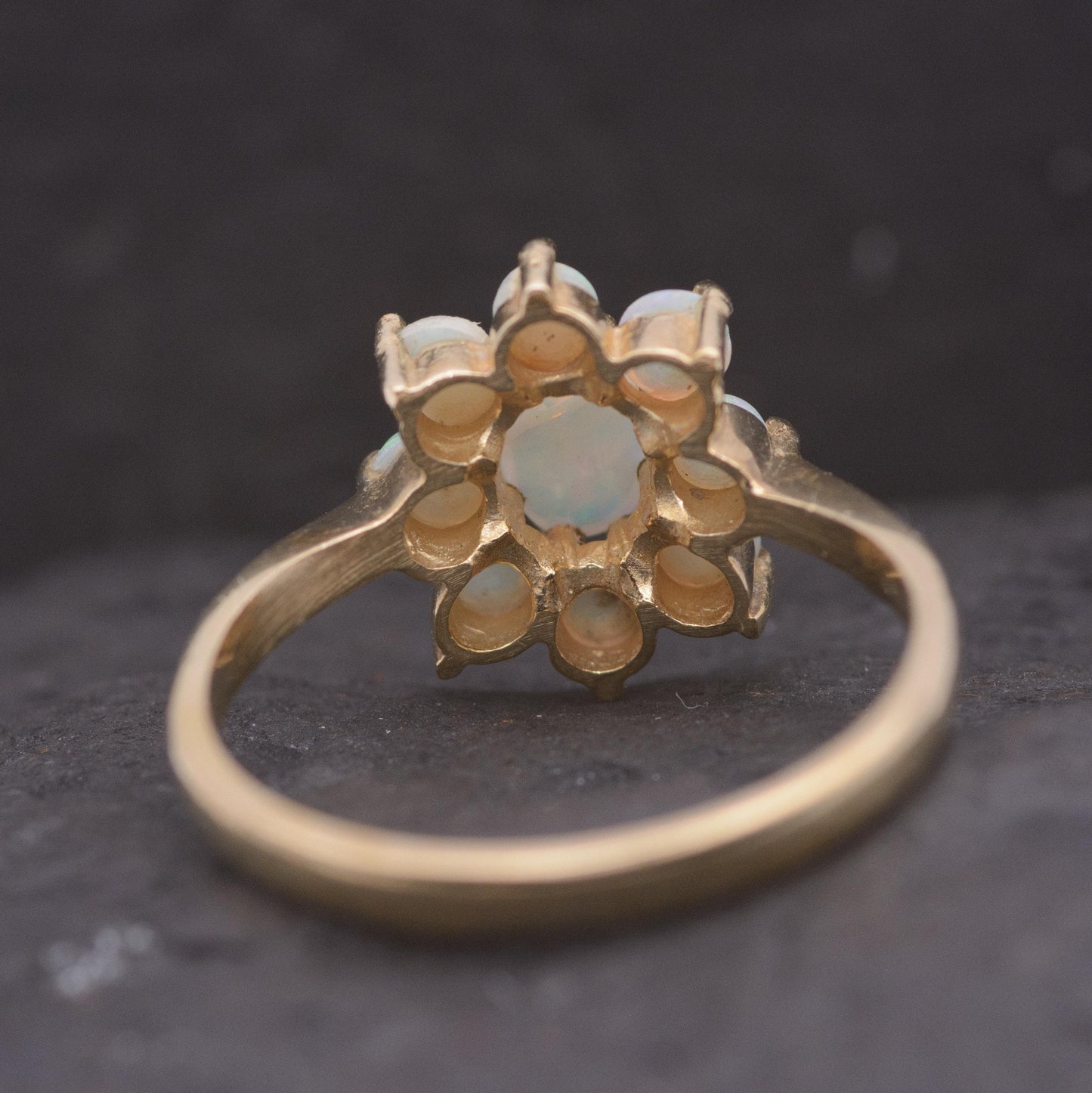 Vintage Opal Cluster Ring | UK Size O | US Size 7 | 9 carat gold