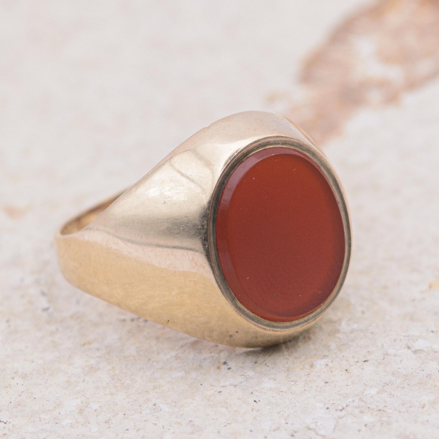 Vintage Carnelian Ring | UK Size N | US Size 6.75 | 9ct Gold |