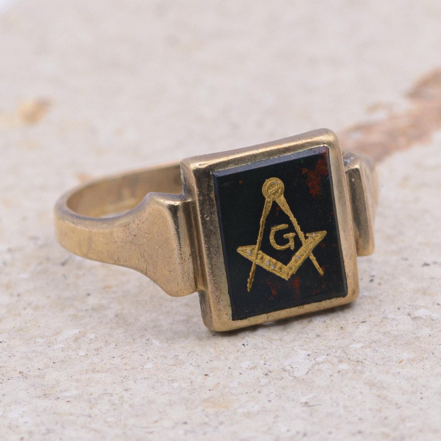 Victorian Masonic Bloodstone Signet Ring