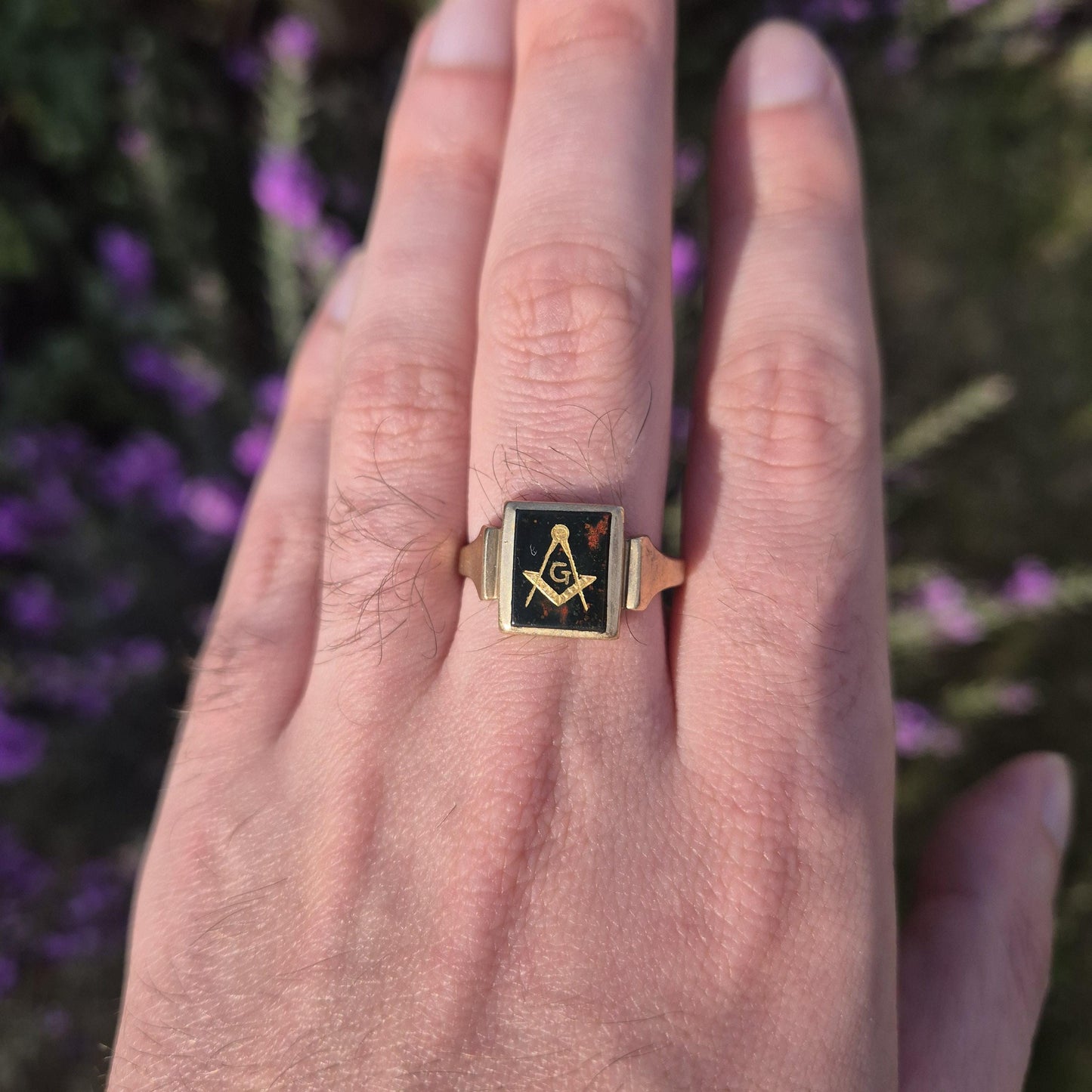Victorian Masonic Bloodstone Signet Ring
