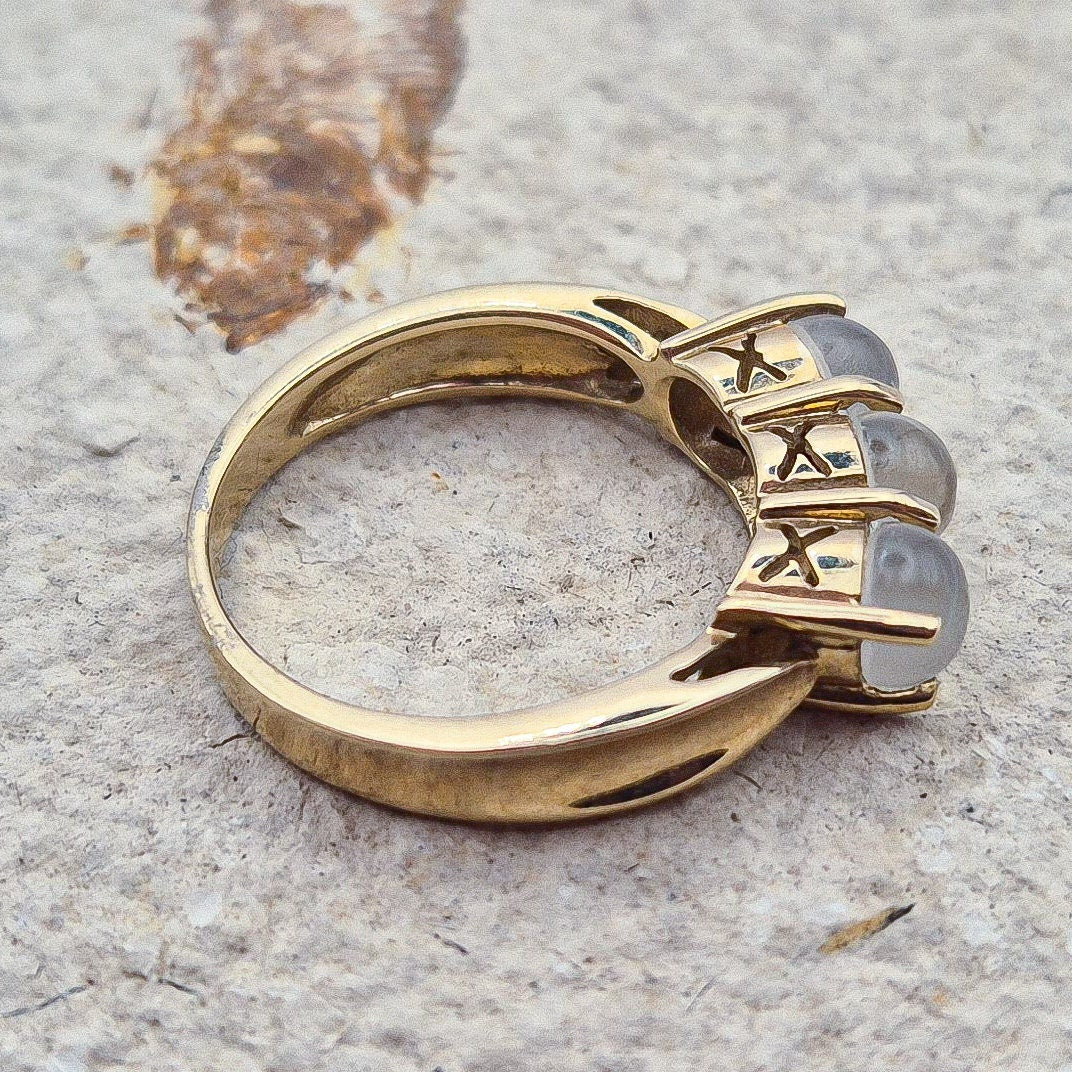 Moonstone Ring | 9ct Gold | UK Size N 1/2 | US Size 6.75 |