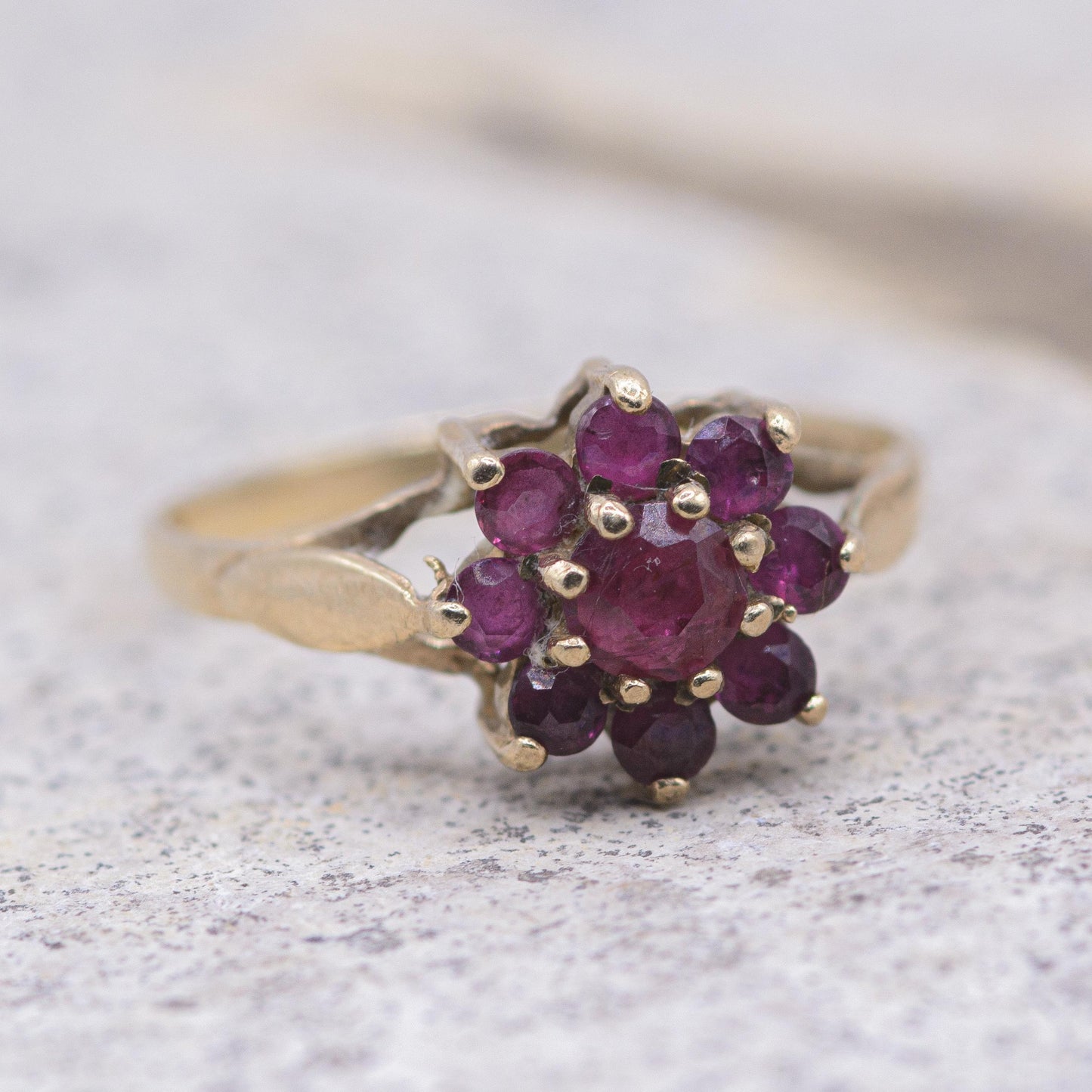Vintage 9ct Gold Ruby Posey Ring