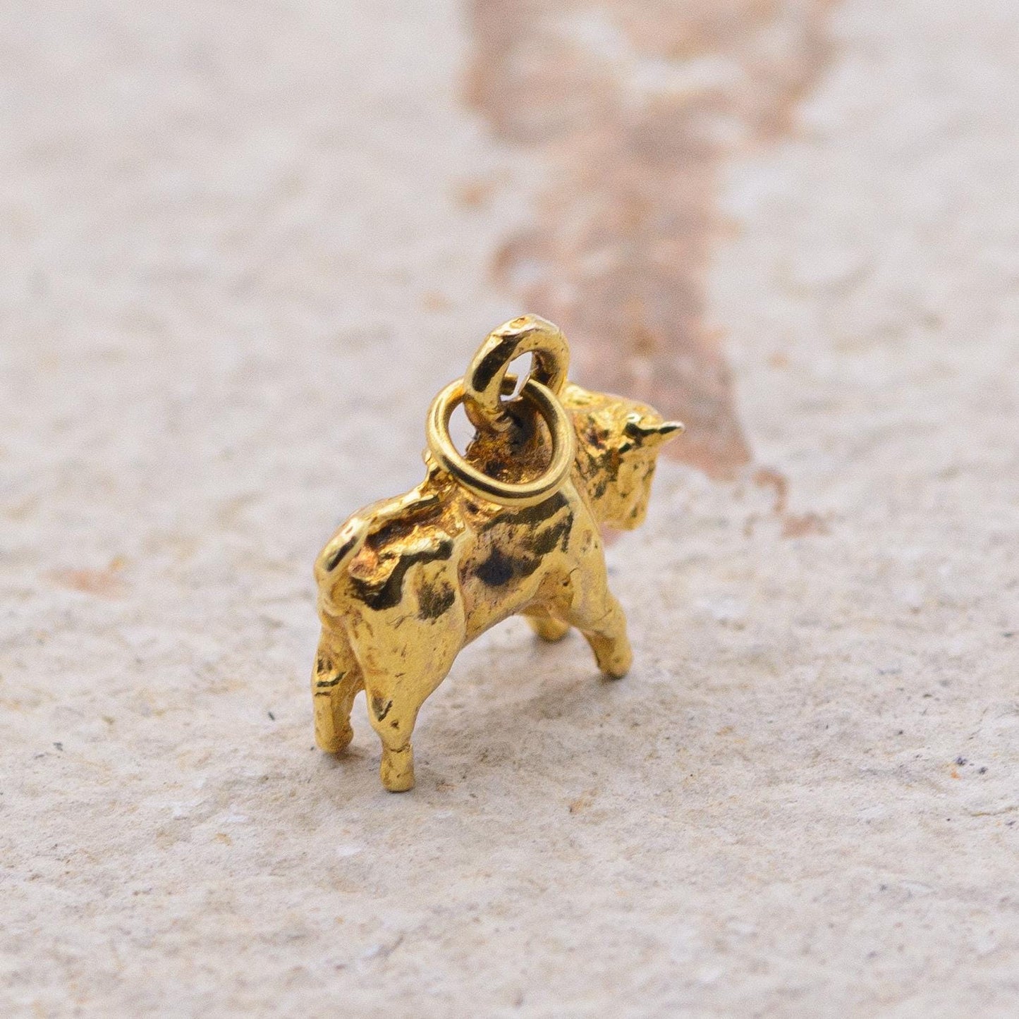 9ct Gold Vintage Cow Charm