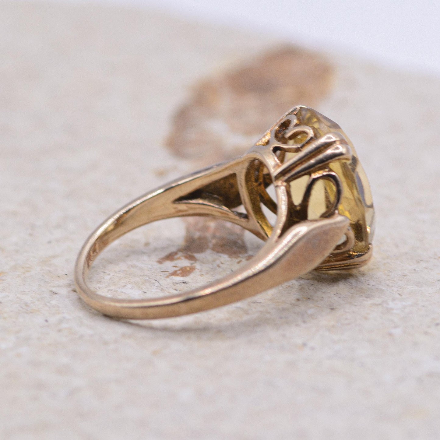 Vintage Citrine Ring | UK Size G | US Size 3.25 | 9 Carat Gold