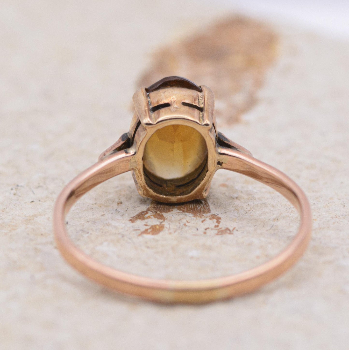 Vintage Citrine Ring | UK Size P | US Size 7.75 | 9 Carat Gold
