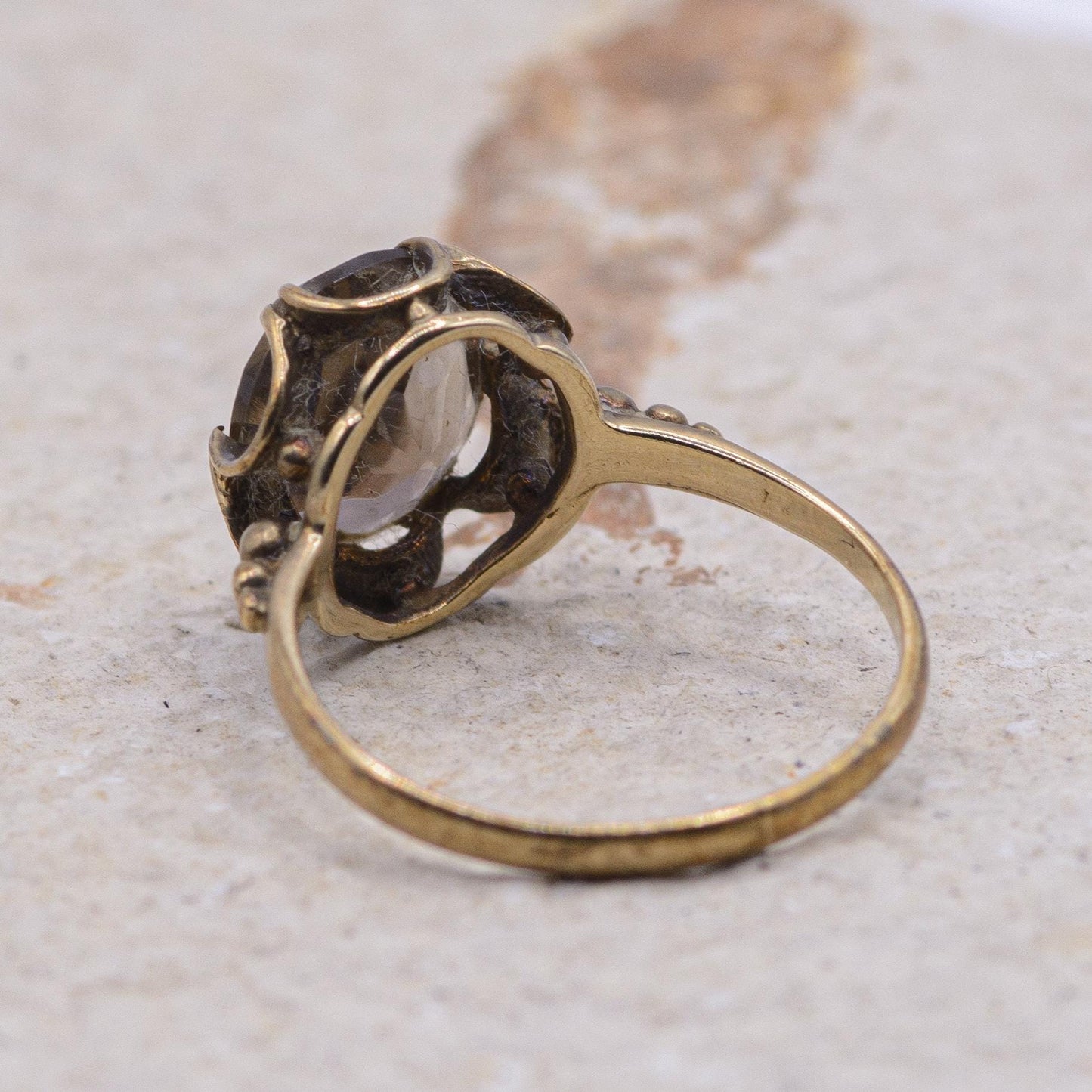 Vintage Smoky Quartz Ring | 9ct | UK Size M | US Size 6.25 |