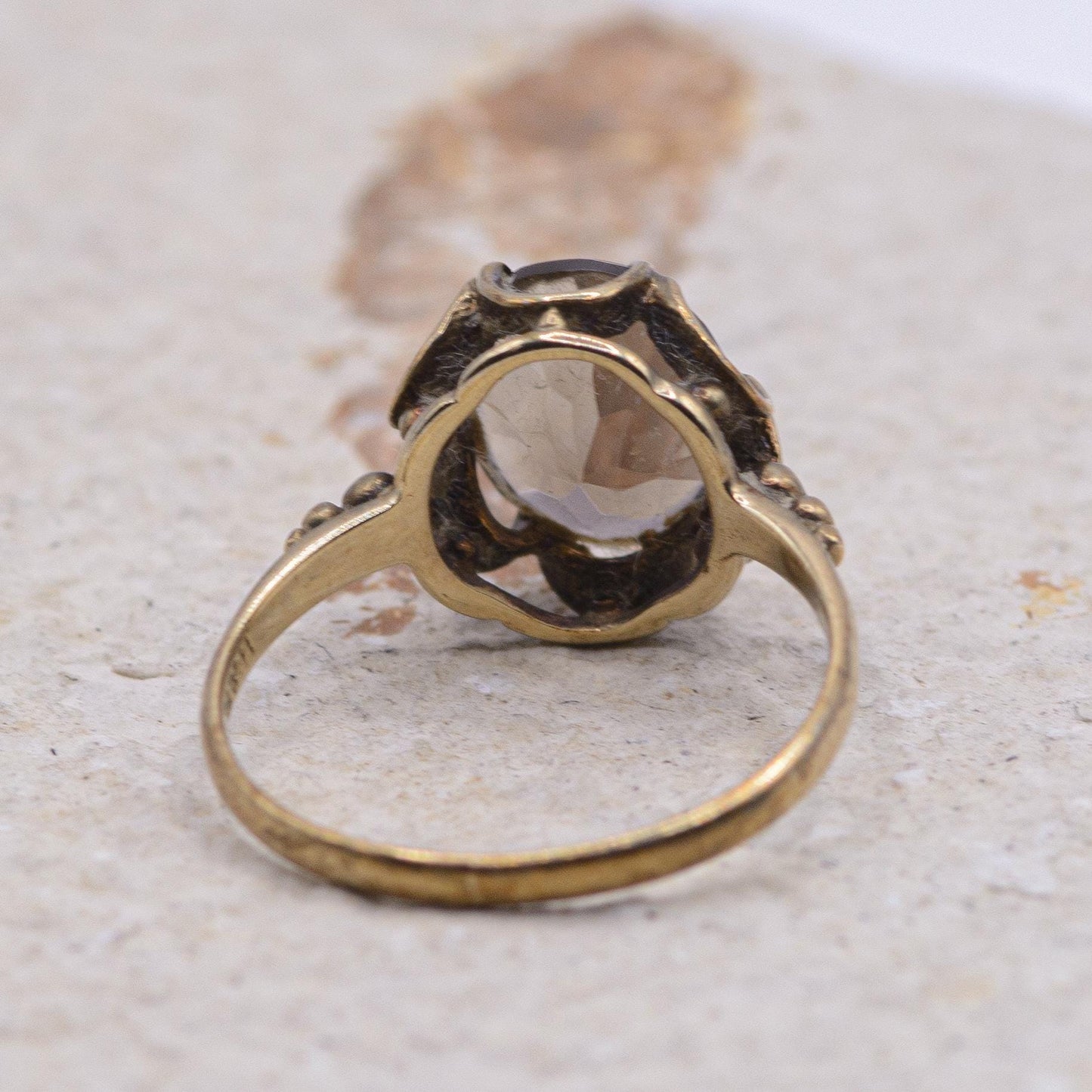 Vintage Smoky Quartz Ring | 9ct | UK Size M | US Size 6.25 |