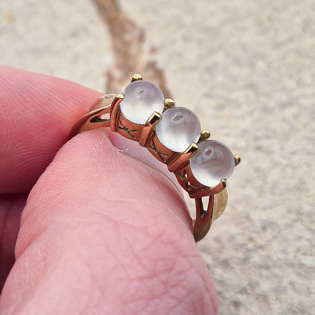Moonstone Ring | 9ct Gold | UK Size N 1/2 | US Size 6.75 |