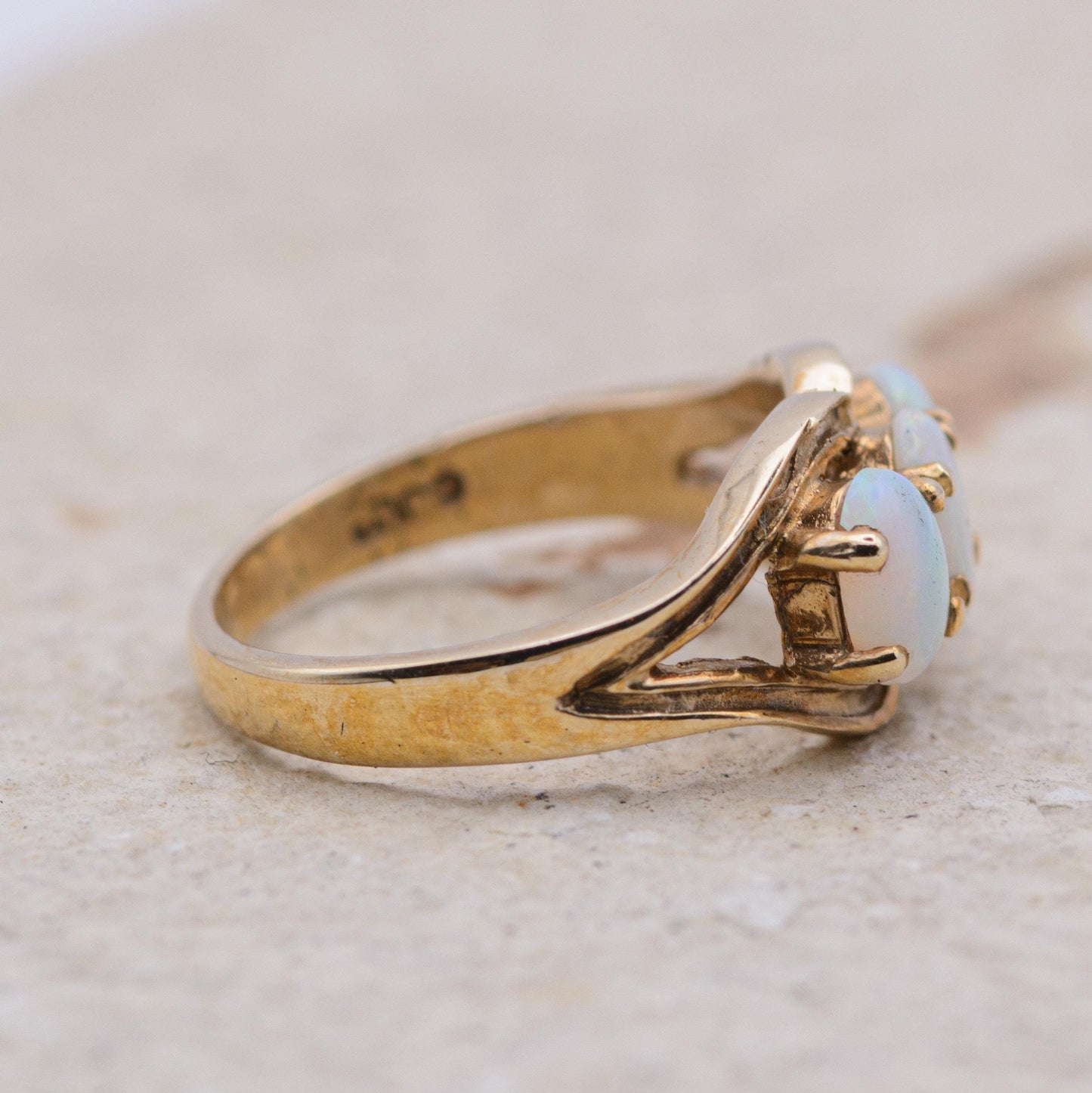 Vintage Opal Ring | 5 Stone | 9ct Gold | UK Size J 1/2 | US 5 |