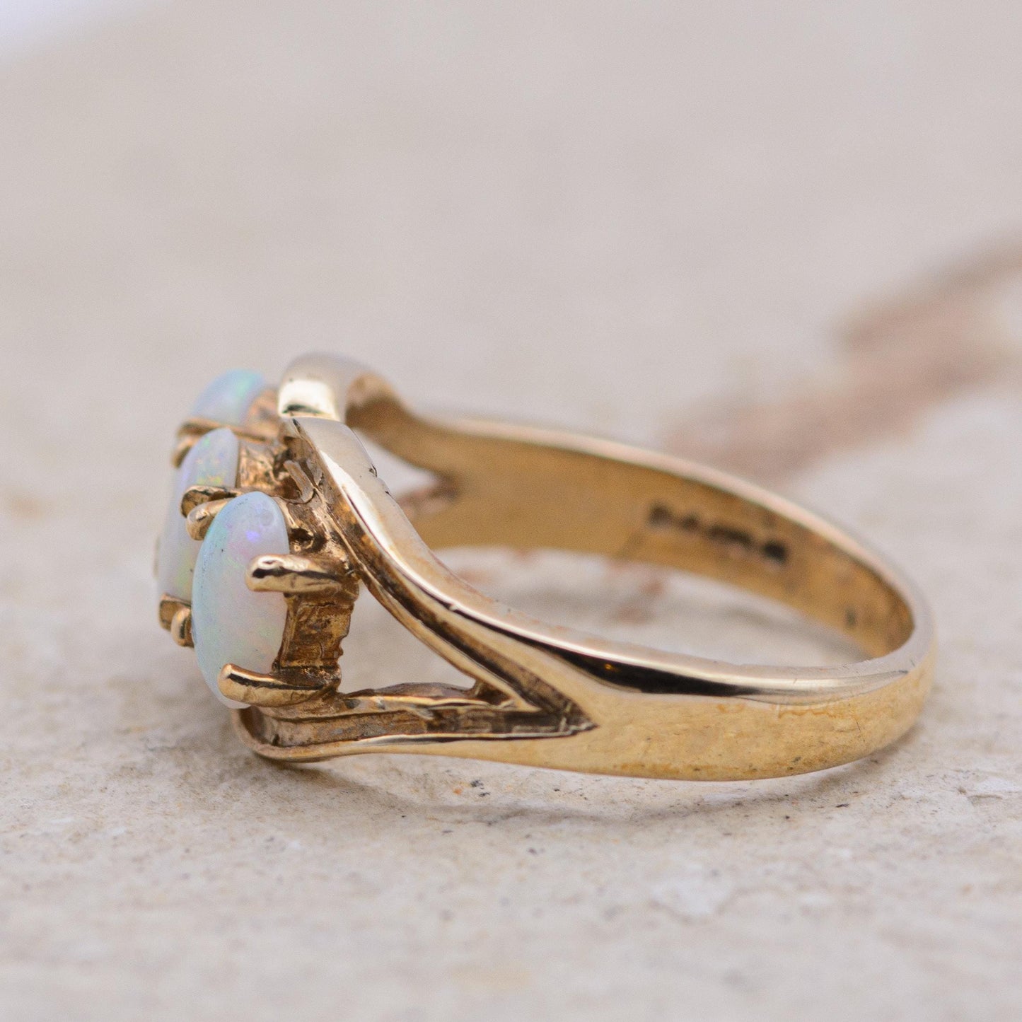 Vintage Opal Ring | 5 Stone | 9ct Gold | UK Size J 1/2 | US 5 |