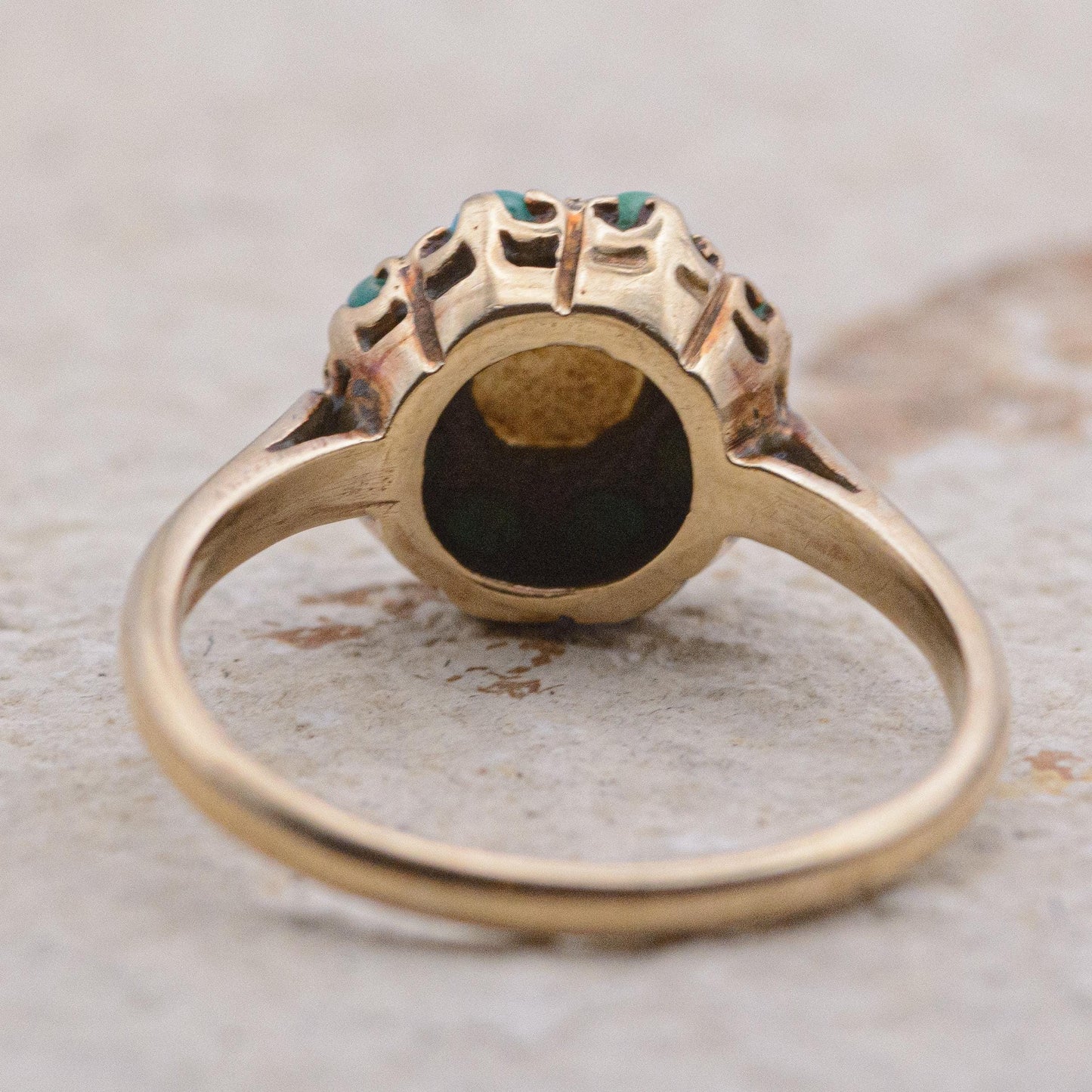 9ct Gold Turquoise and Pearl Ring | UK Size P | US Size 7.5