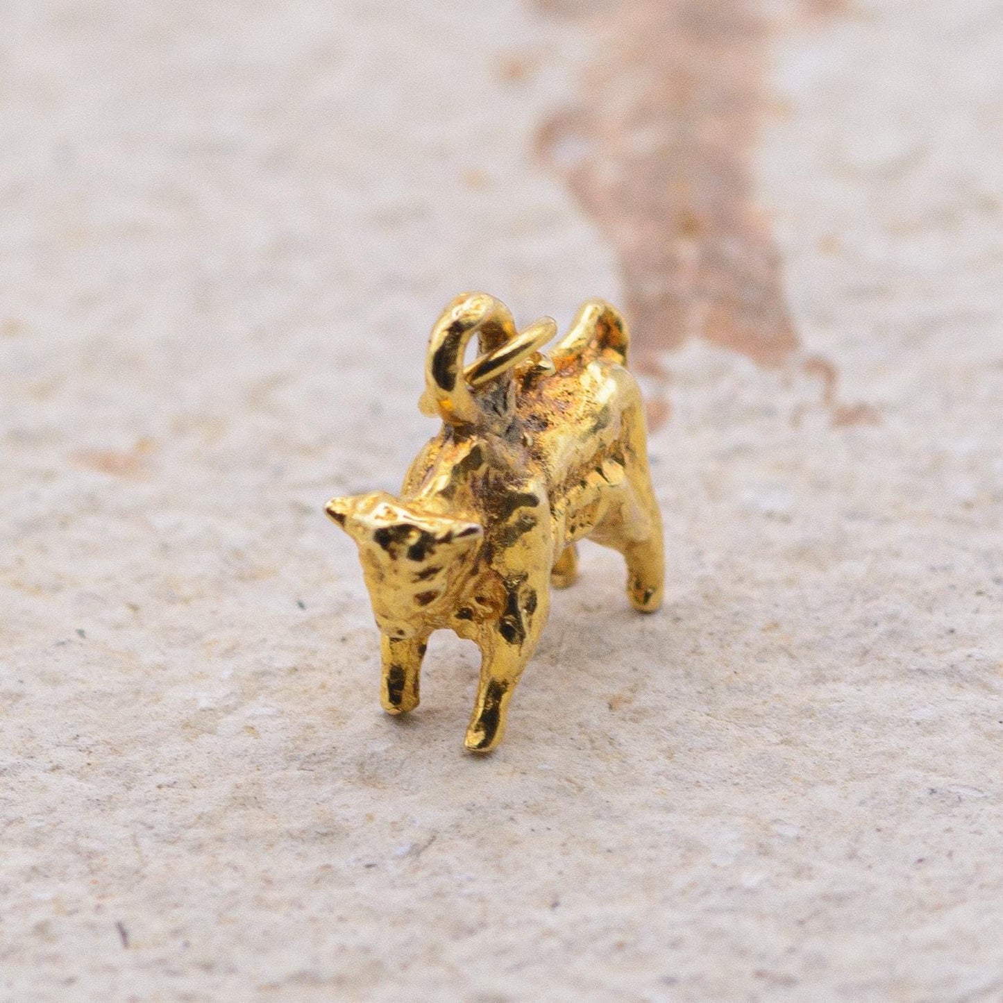 9ct Gold Vintage Cow Charm