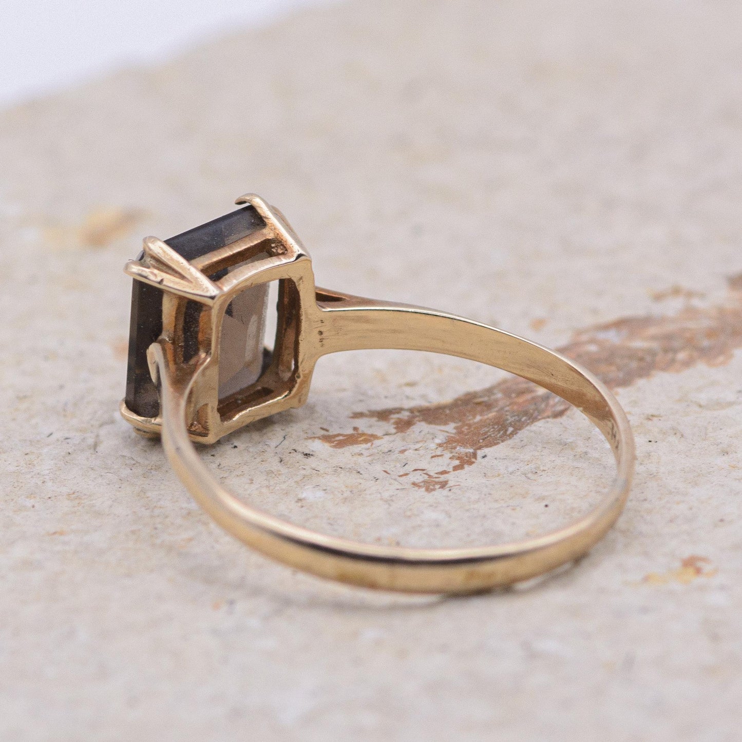 Vintage Smoky Quartz Cocktail Ring | 9ct | UK Size O | US Size 7.25 |
