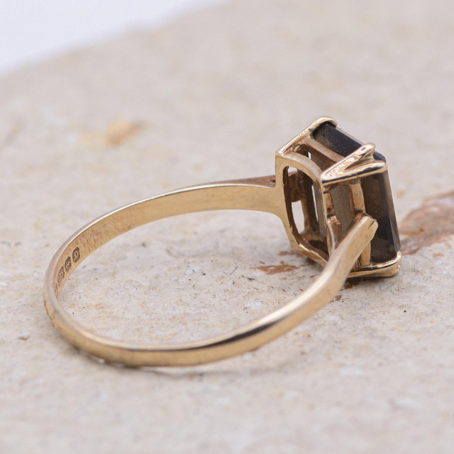 Vintage Smoky Quartz Cocktail Ring | 9ct | UK Size O | US Size 7.25 |