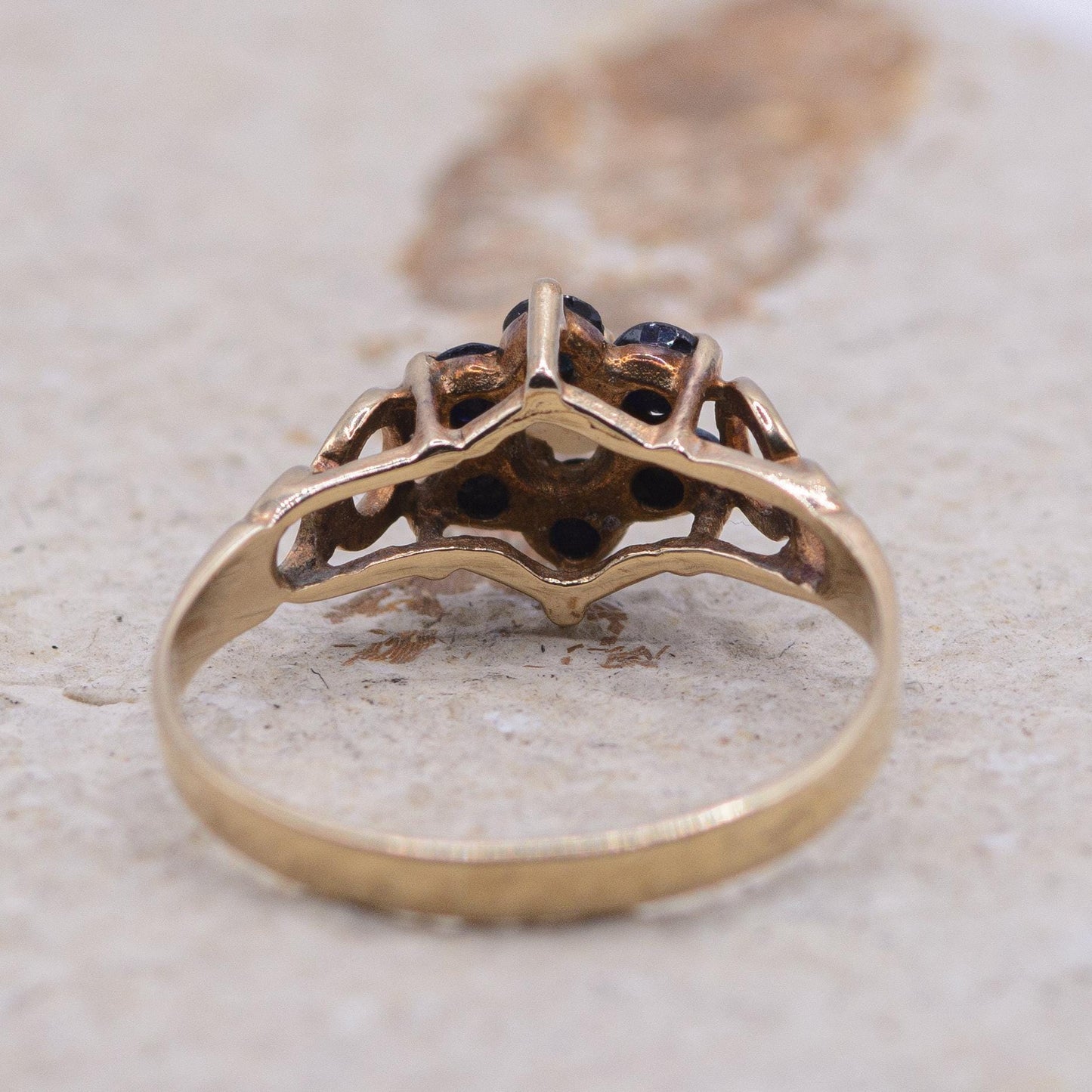 9ct Gold Sapphire and Opal Ring