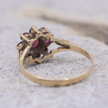 Vintage 9ct Gold Ruby Posey Ring