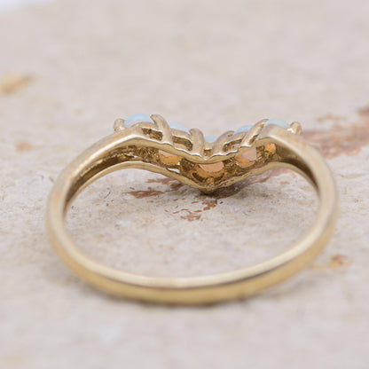 Opal Wishbone Ring | 9ct Gold | UK Size Q | US 8.25 |