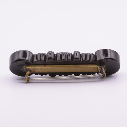 Victorian Jet Mourning Bar Brooch