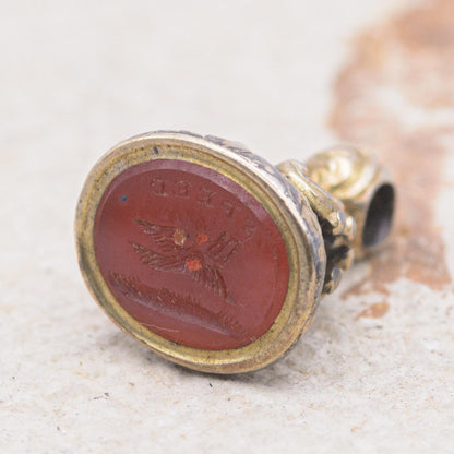Antique Engraved Carnelian Bird Wax Seal